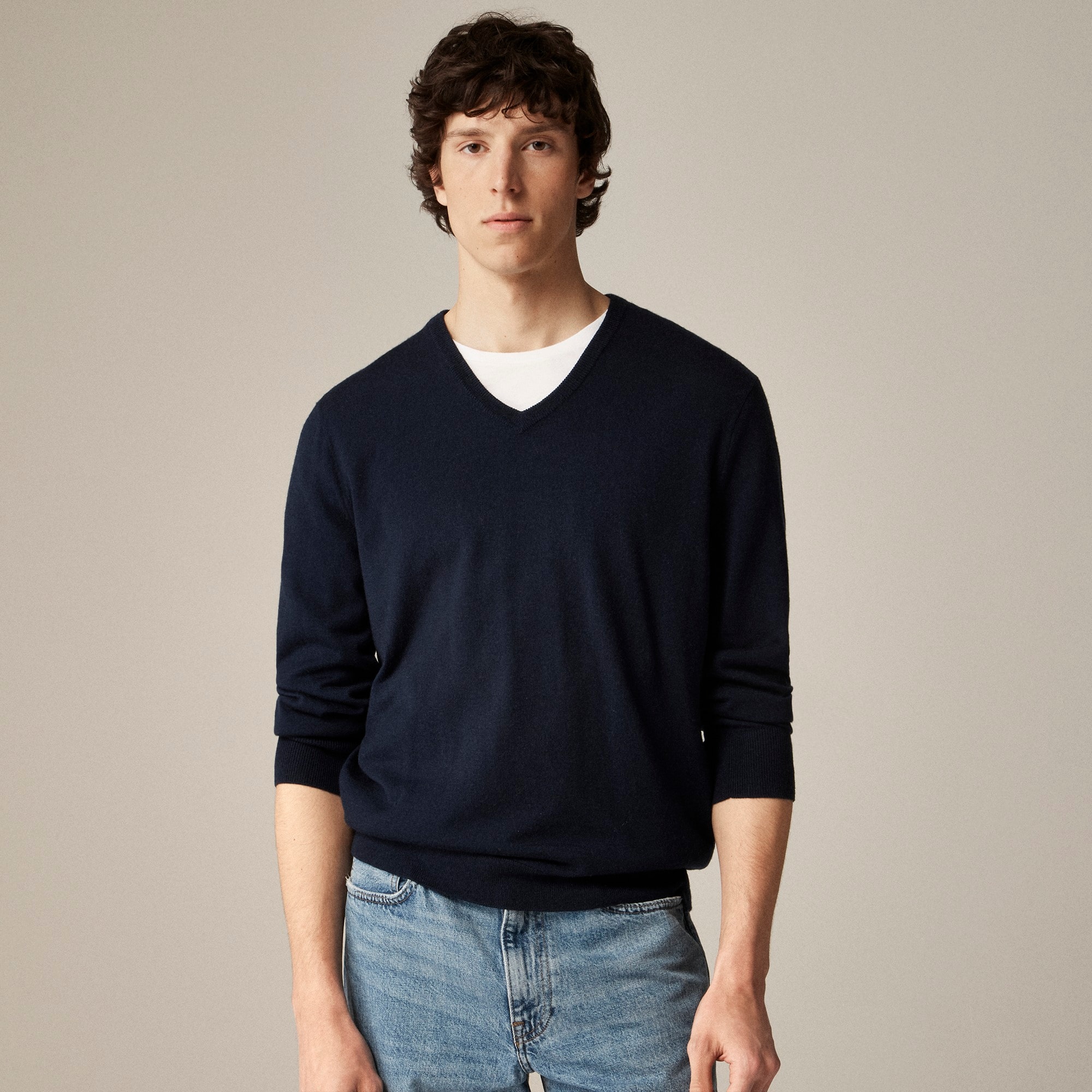 mens Merino wool V-neck sweater