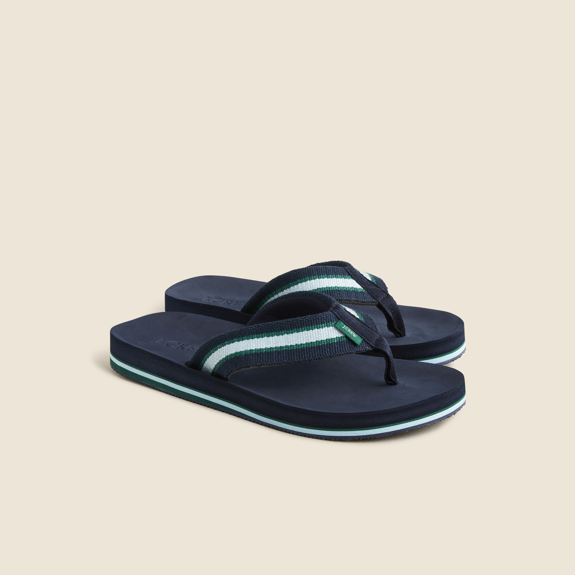  Striped flip-flops