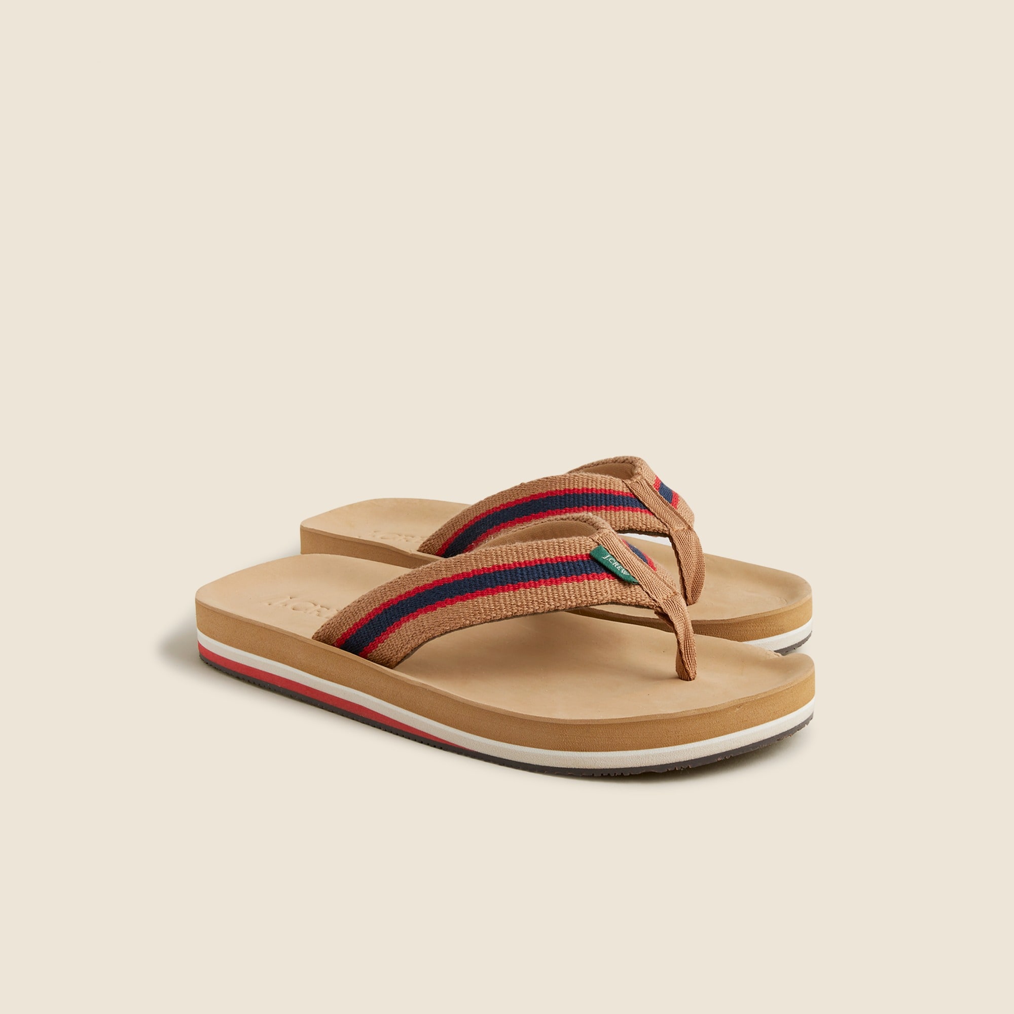  Striped flip-flops