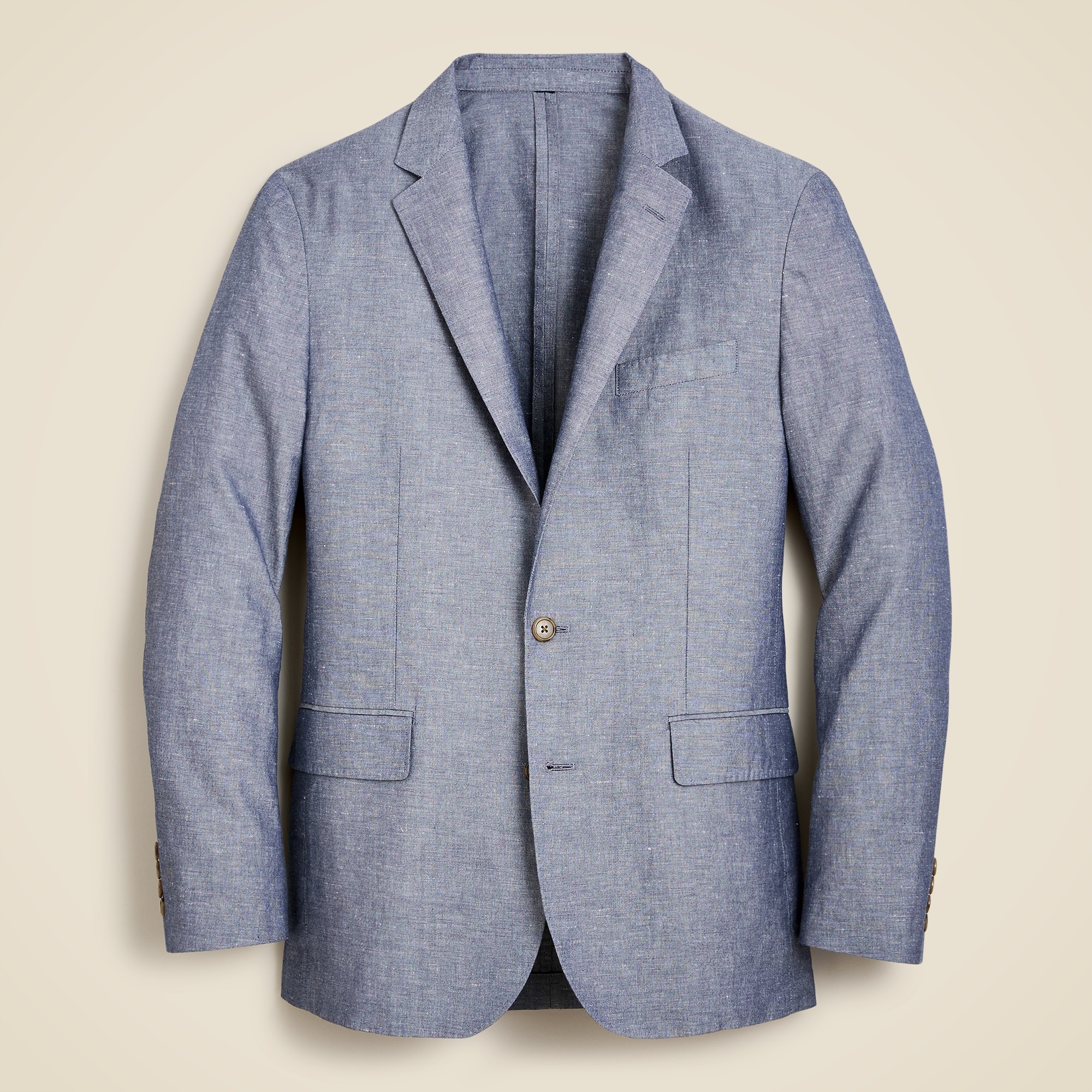 mens Ludlow Slim-fit unstructured suit jacket in Irish cotton-linen blend