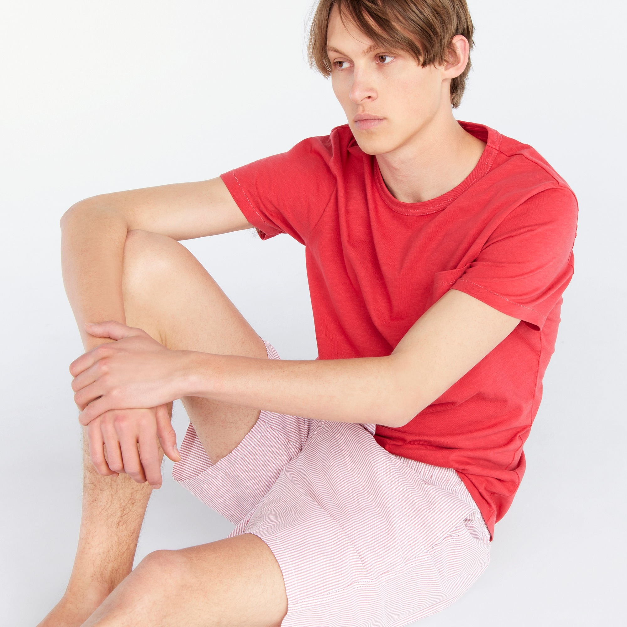 mens 7" pajama short in Broken-in organic cotton oxford