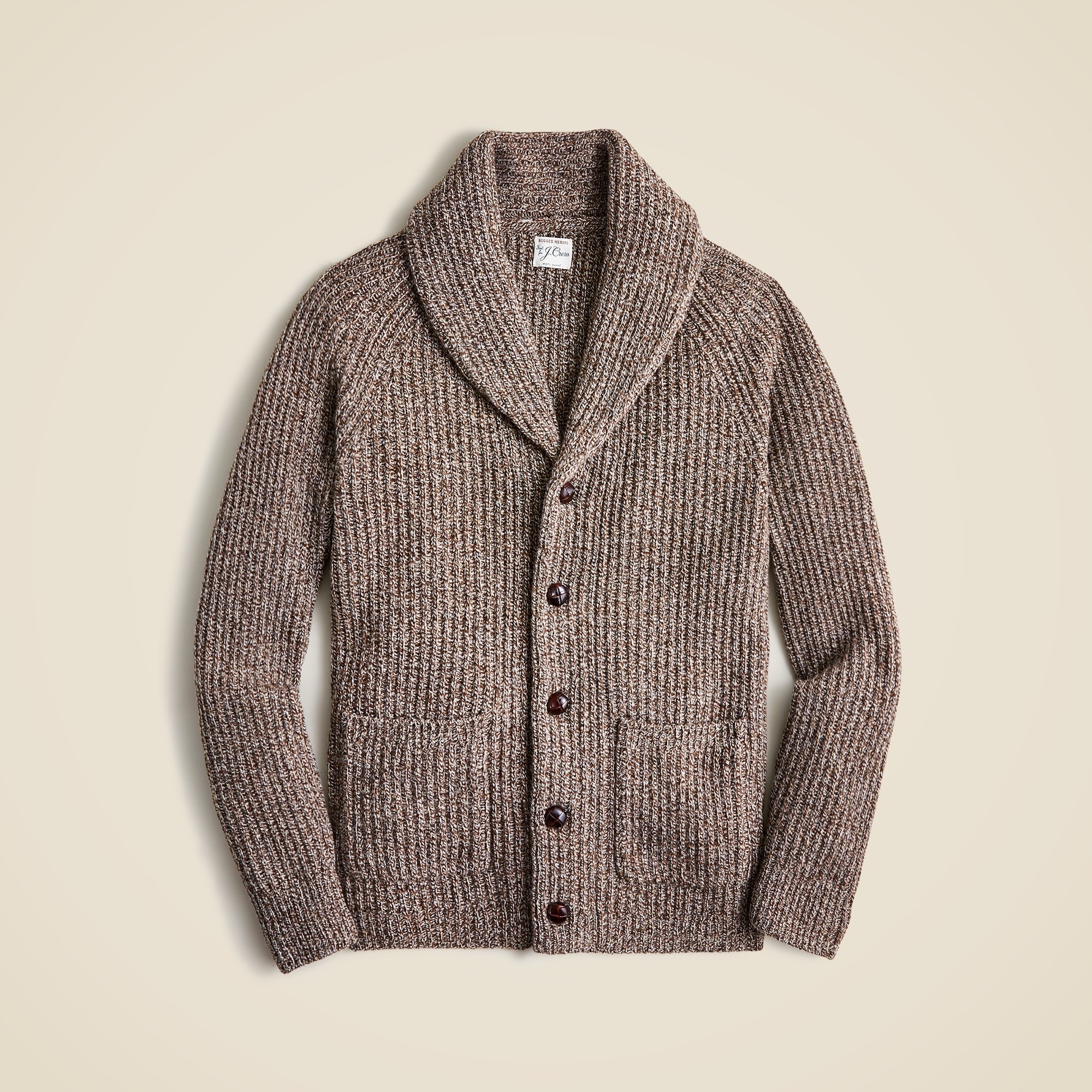 mens Rugged merino wool-blend cardigan sweater