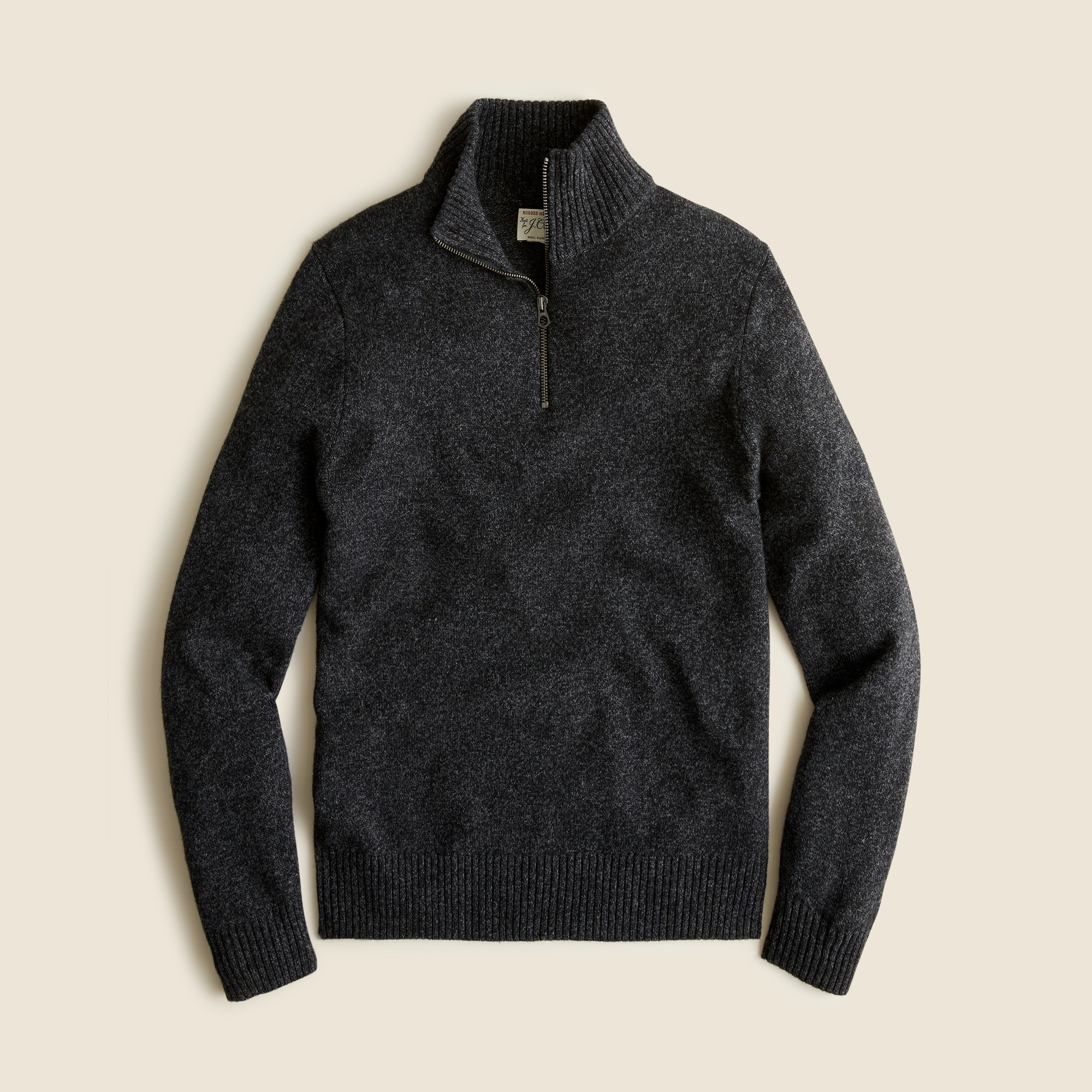 mens Marled rugged merino wool-blend half-zip sweater