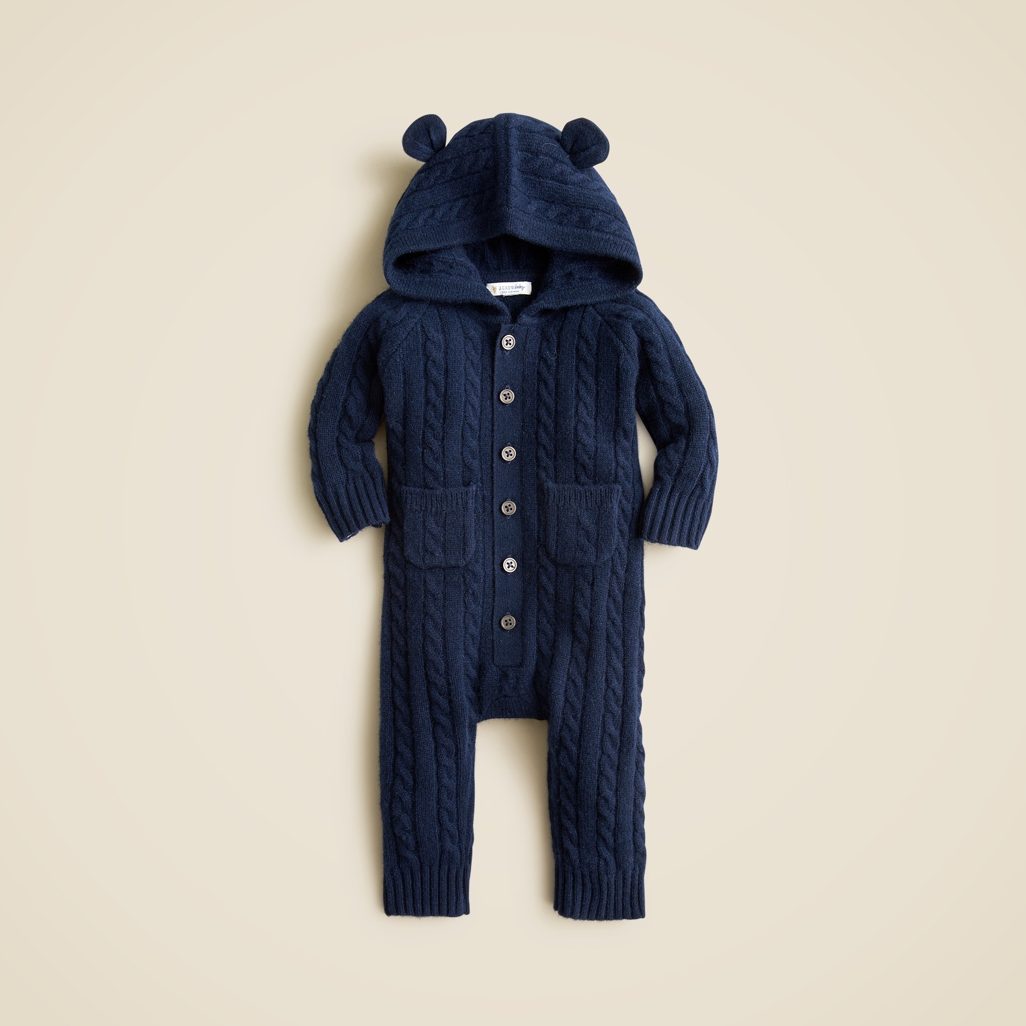 girls Limited-edition baby cashmere cable-knit bear one-piece