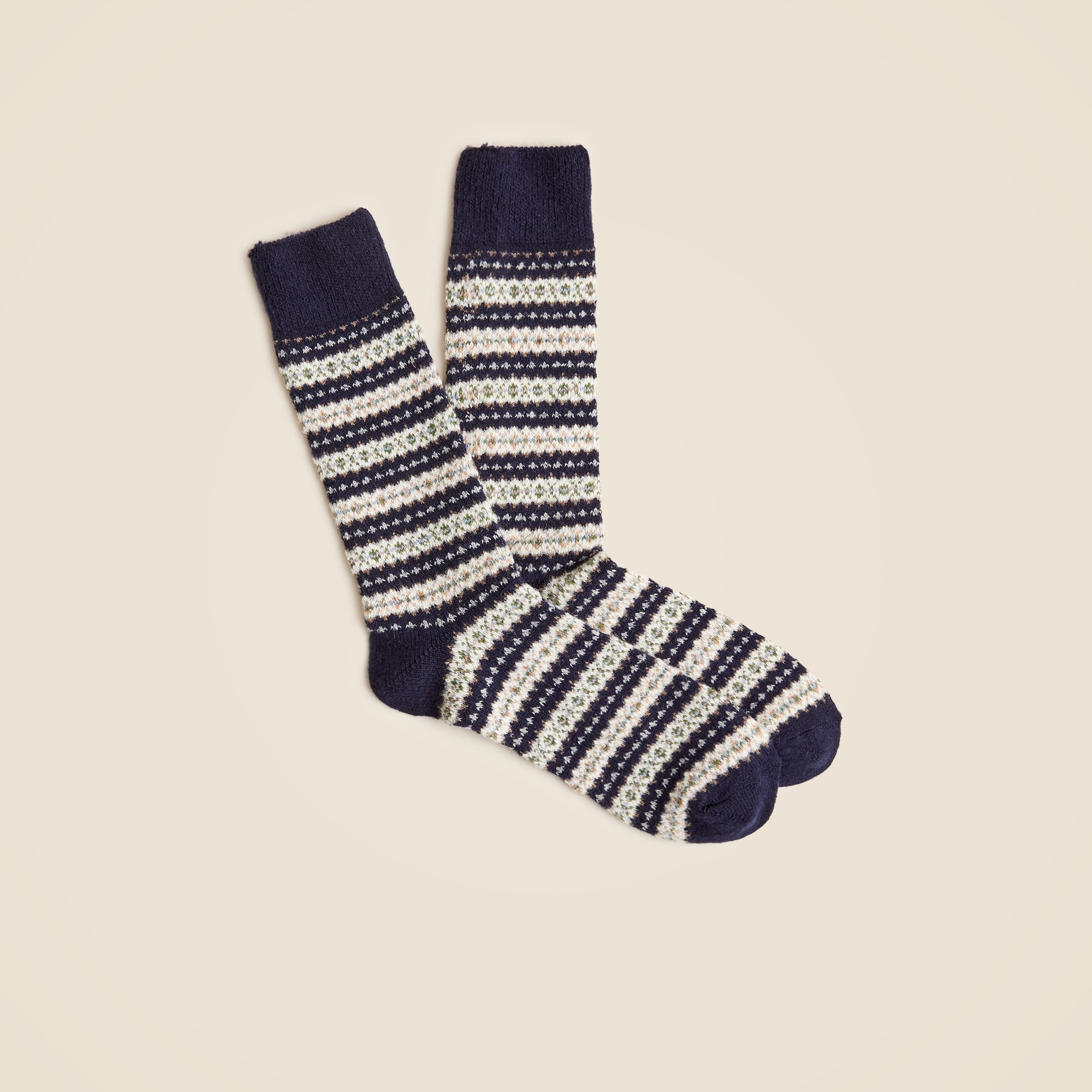 mens Lambswool-blend Fair Isle socks