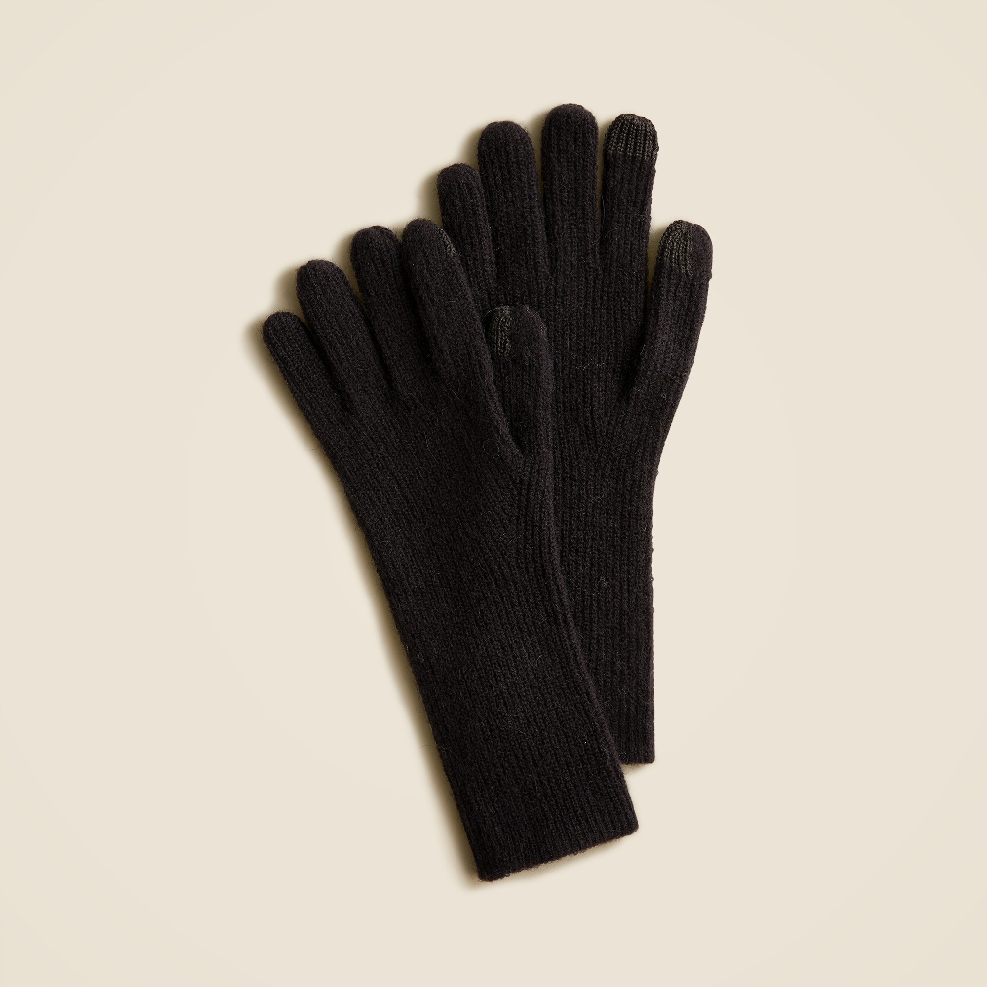 womens Ribbed tech-touch gloves in Supersoft yarn