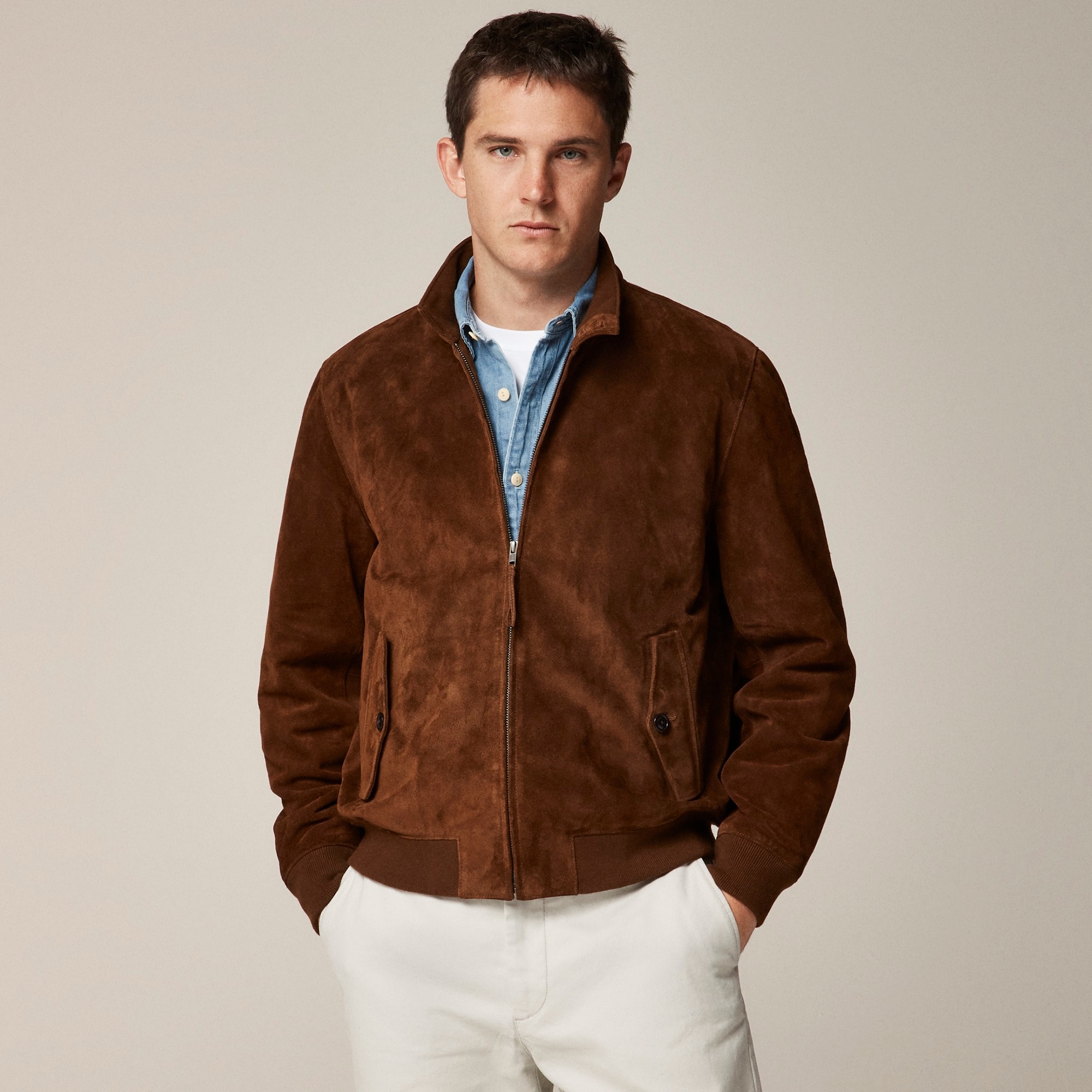 mens Harrington jacket in Italian suede