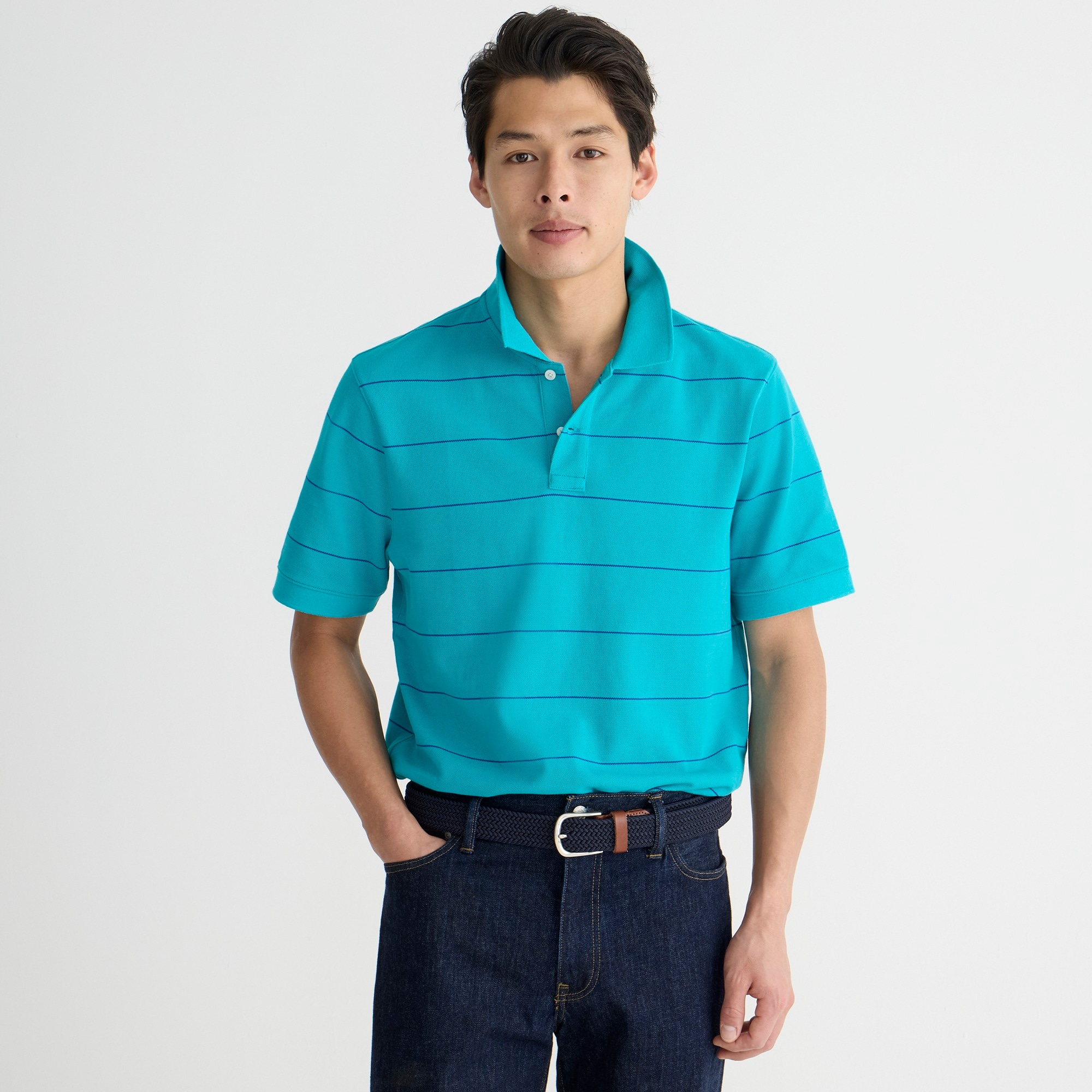 mens Piqu&eacute; polo shirt in stripe