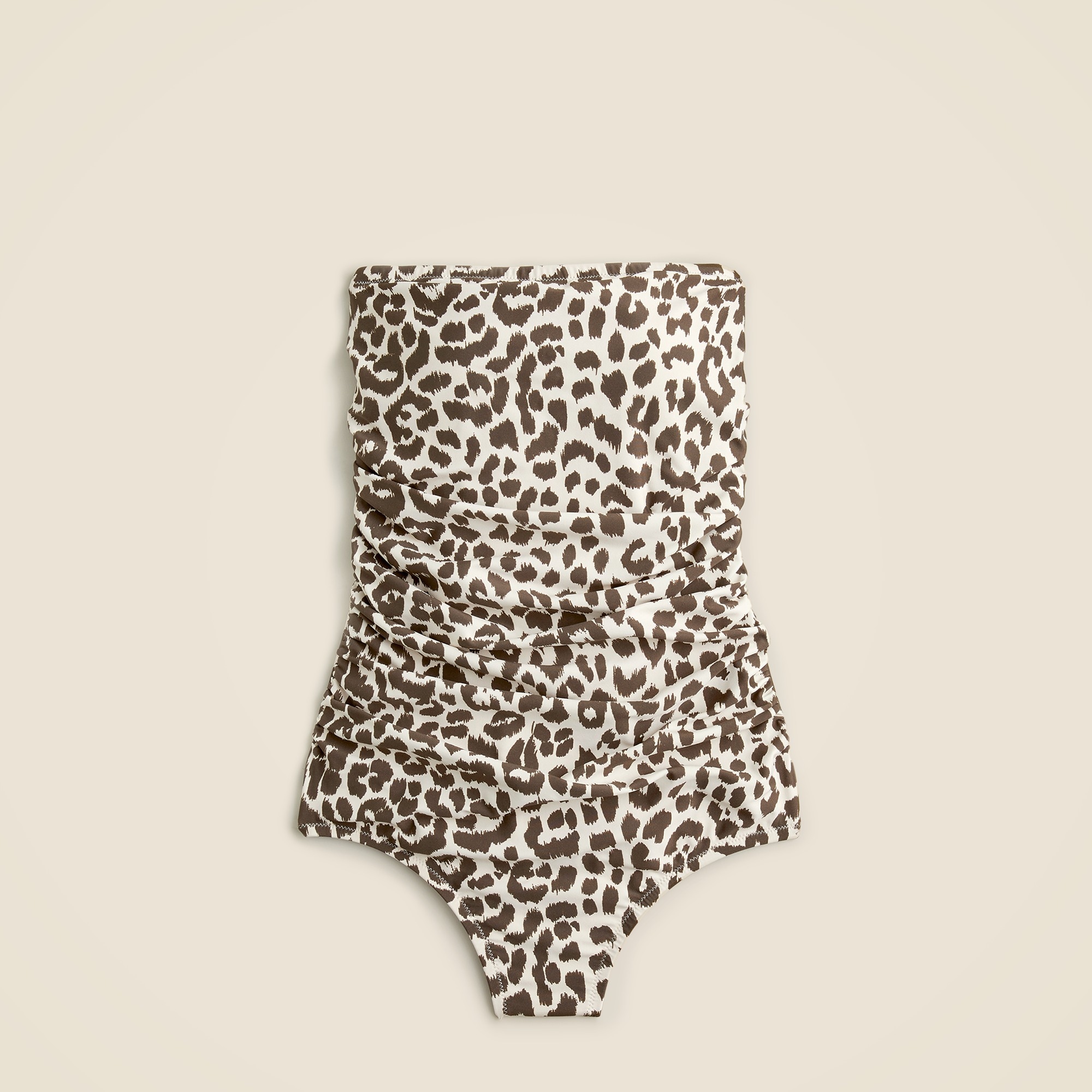  Ruched bandeau one-piece in leopard print