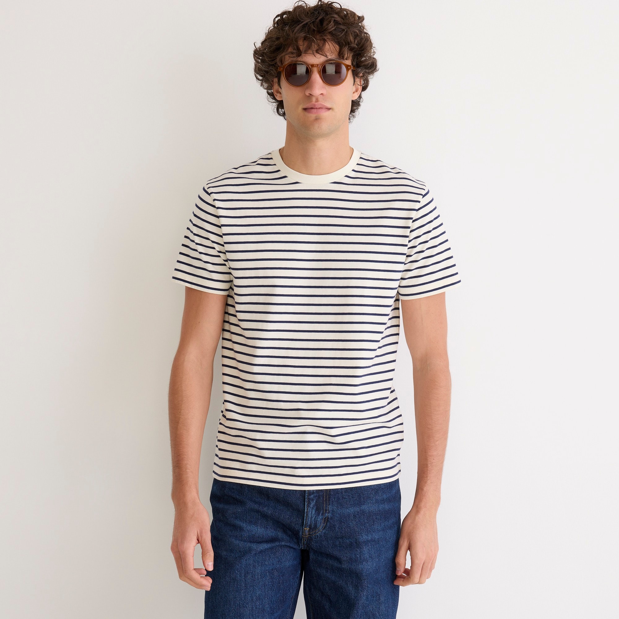 mens Cotton T-shirt in stripe