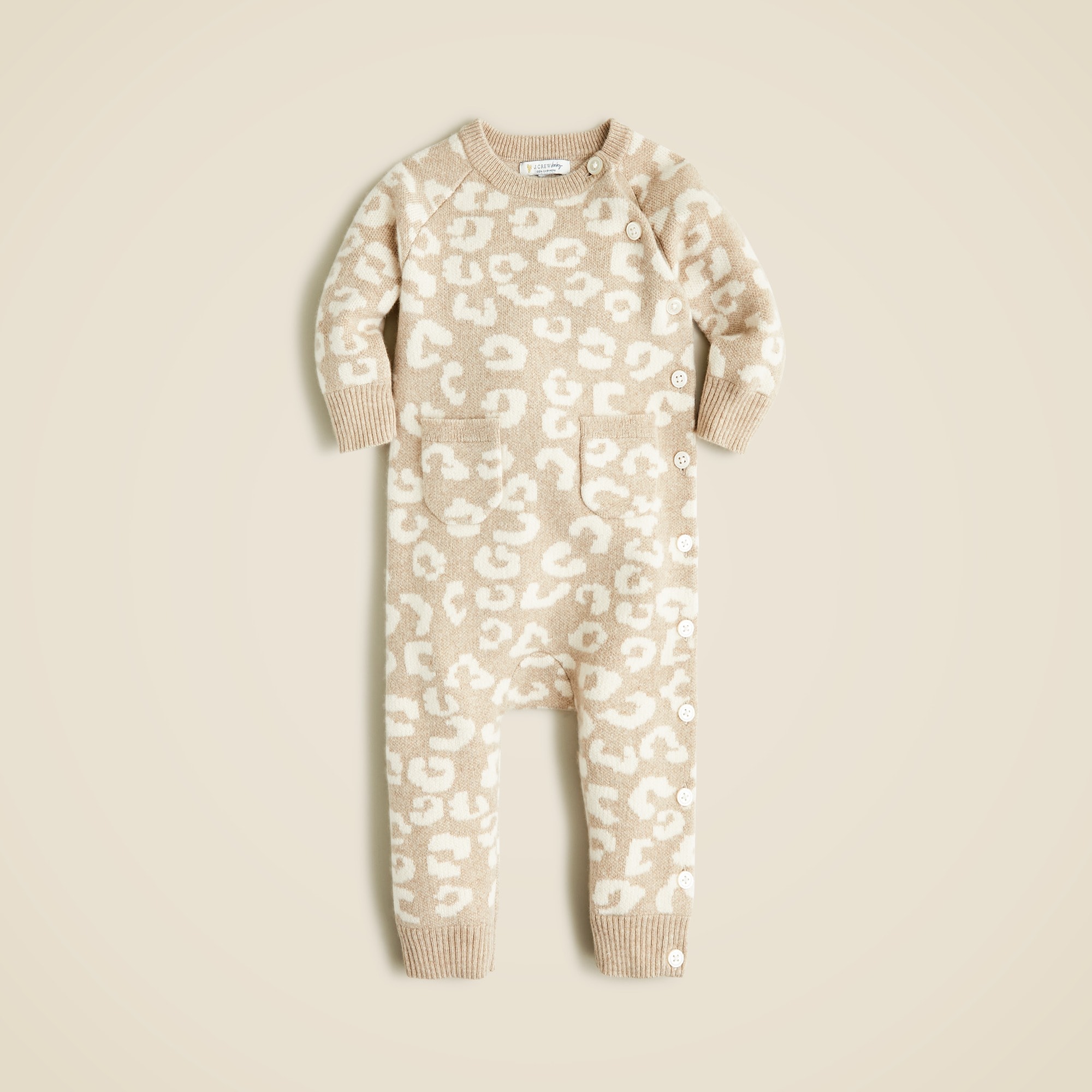 girls Limited-edition baby cashmere one-piece in leopard