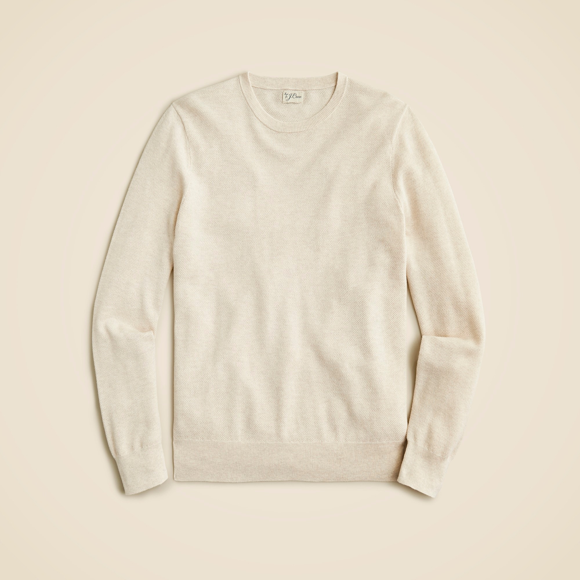 mens Cotton piqu&eacute;-stitch crewneck sweater