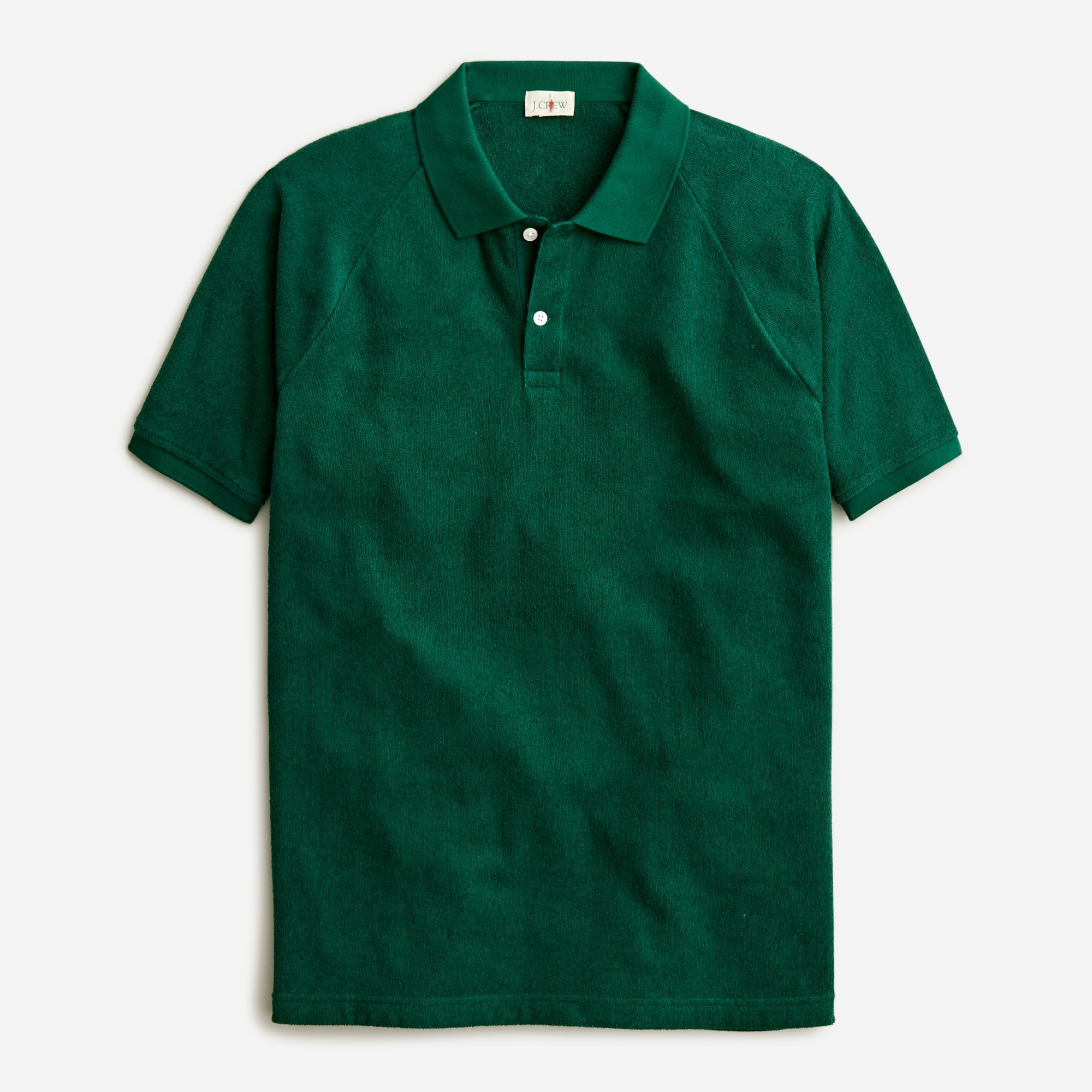 Raglan-sleeve terry polo shirt