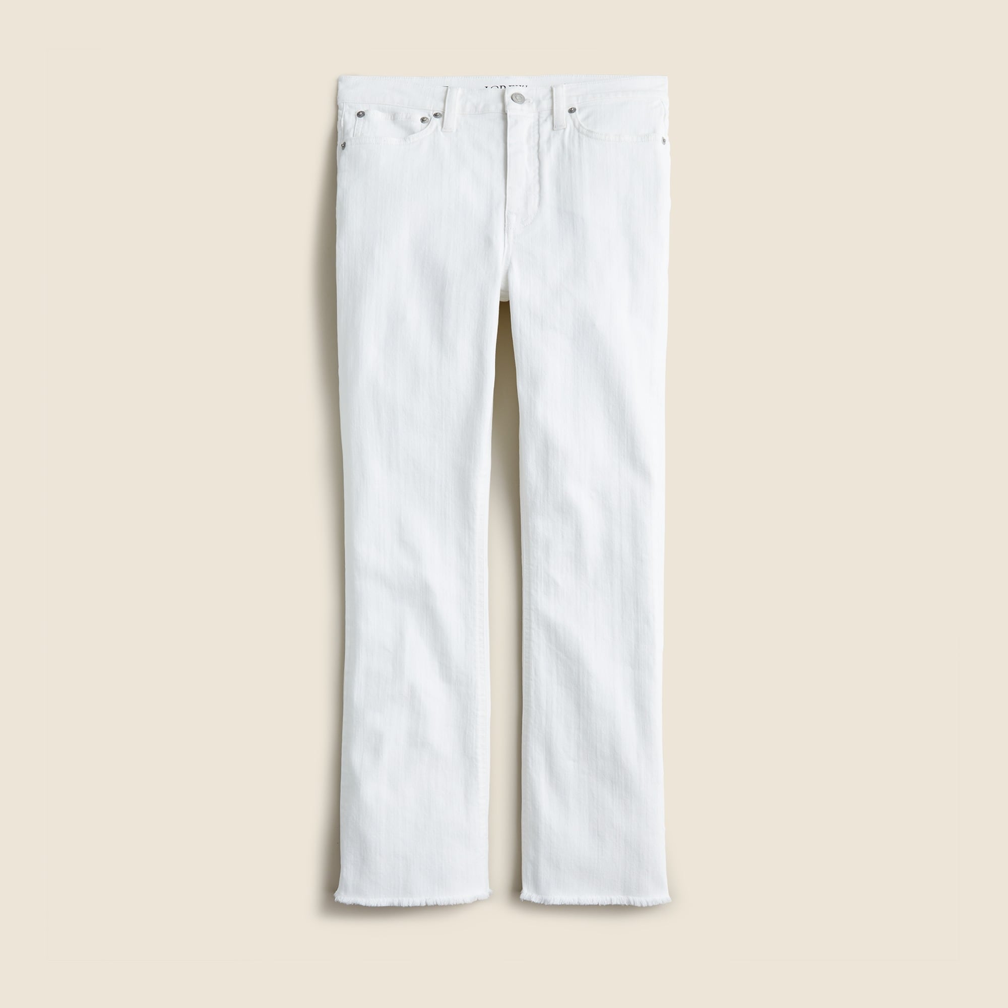  10&quot; demi-boot crop jean in white wash