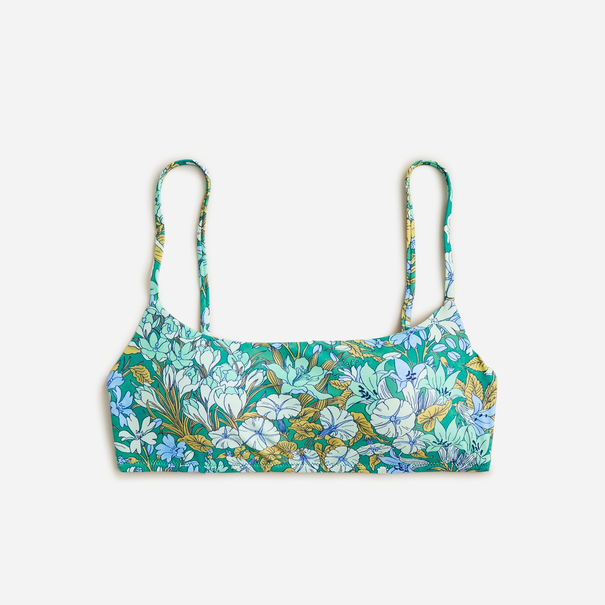  Scoopneck bikini top in aqua blooms