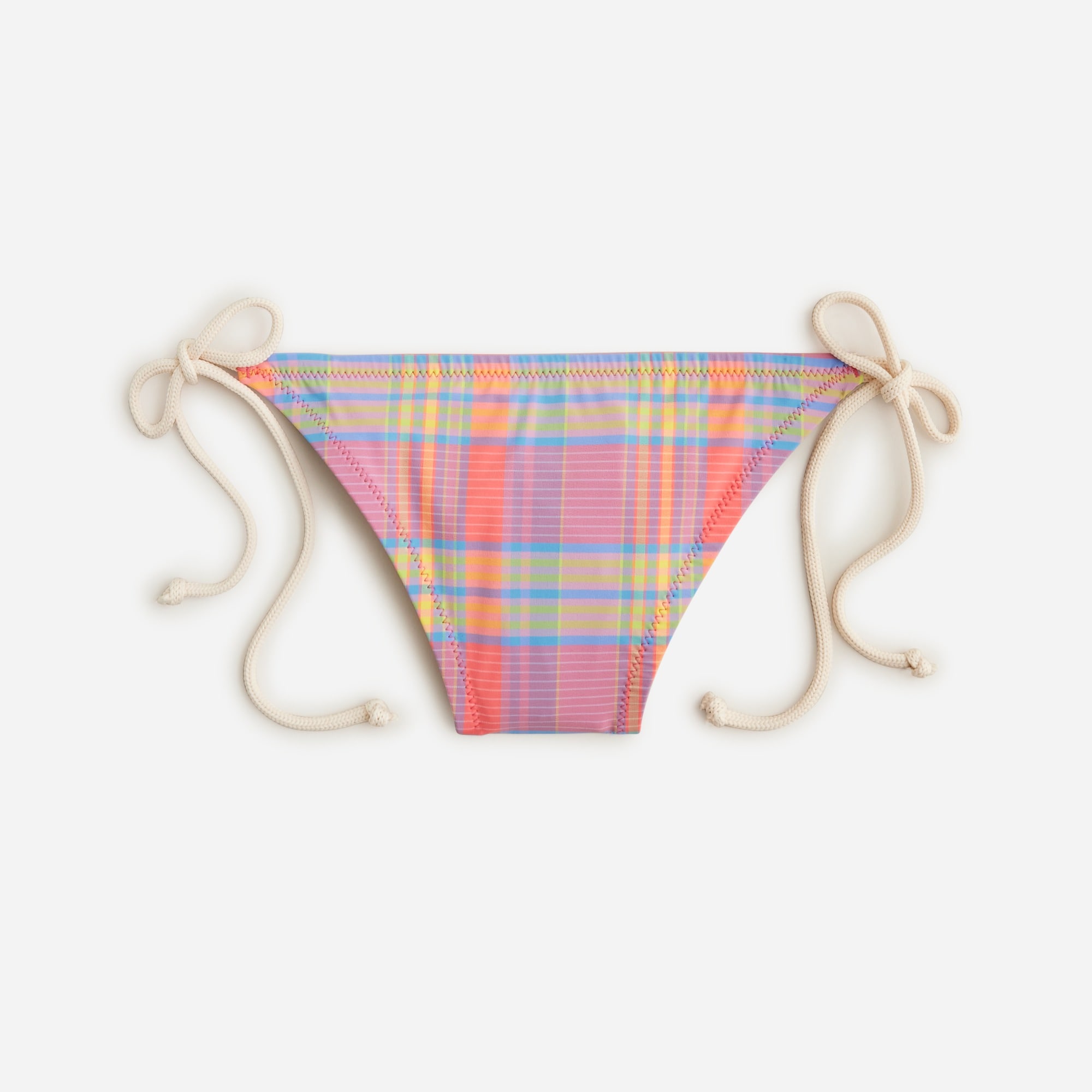  Rope string bikini bottom in sunset plaid