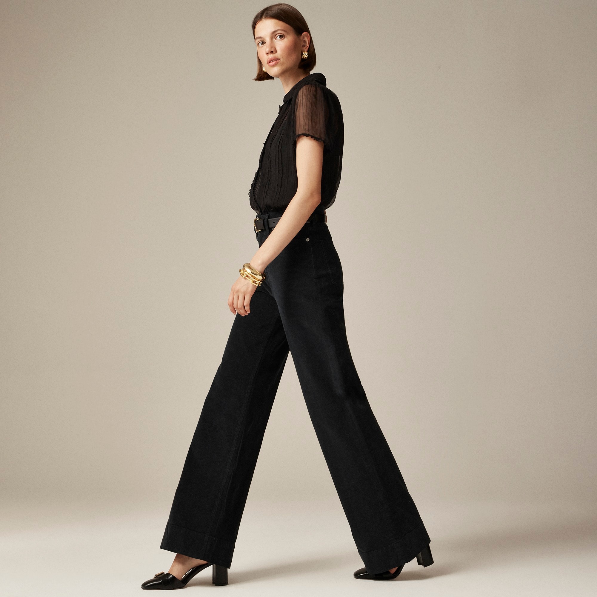 womens Wide-leg corduroy trouser