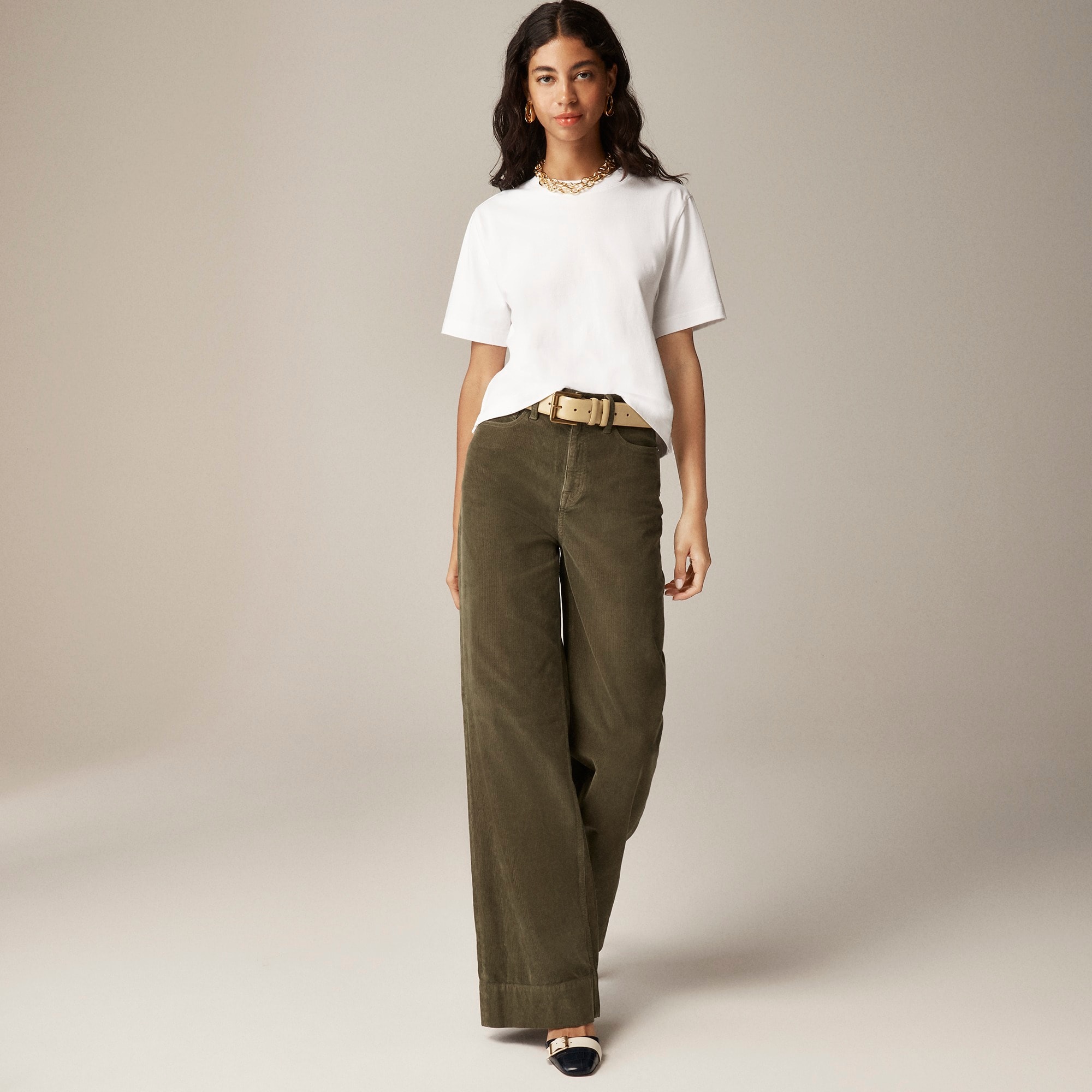 womens Wide-leg corduroy trouser