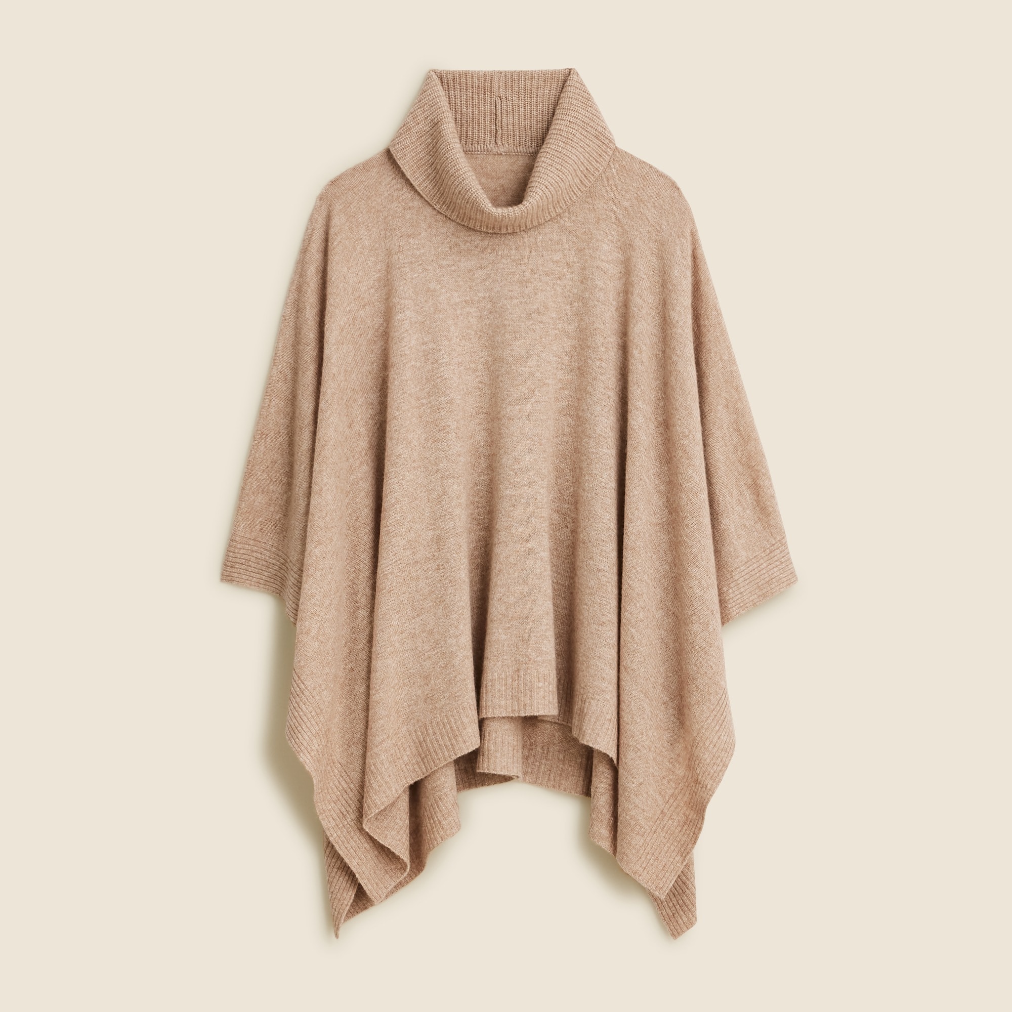 womens Wool-cashmere blend turtleneck poncho