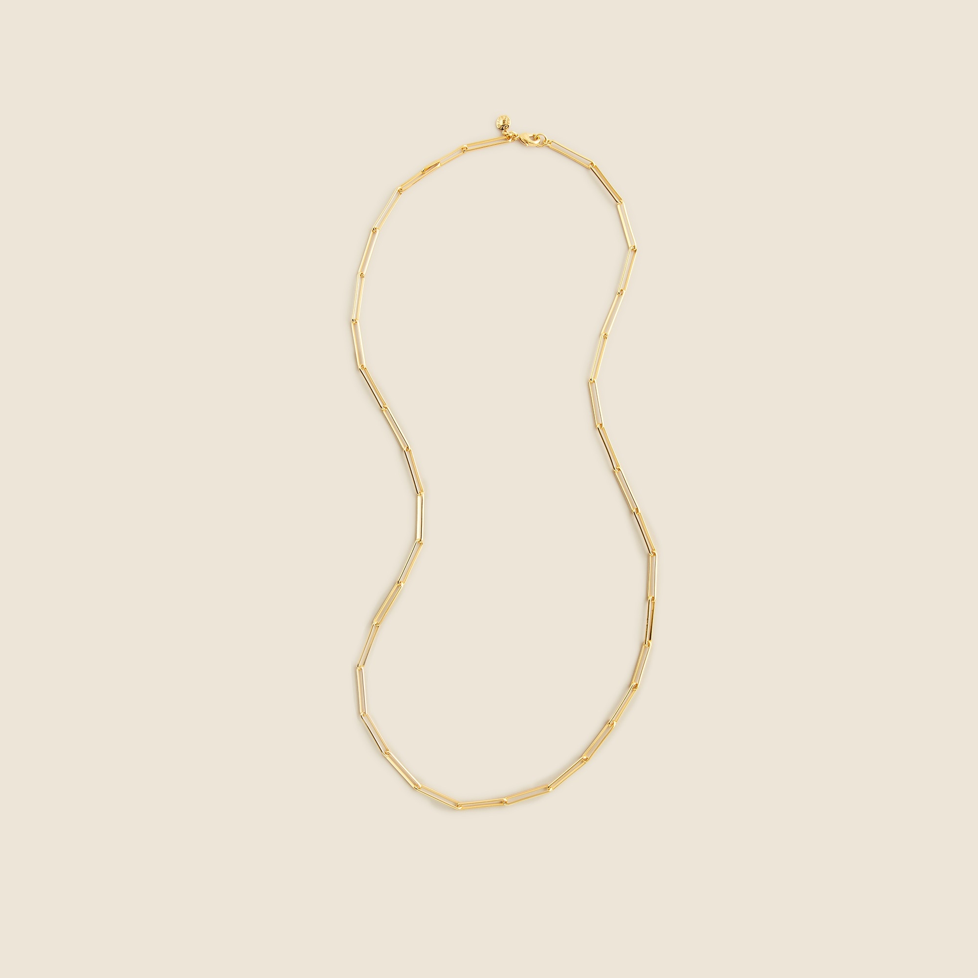 womens Dainty gold-plated paper-clip necklace