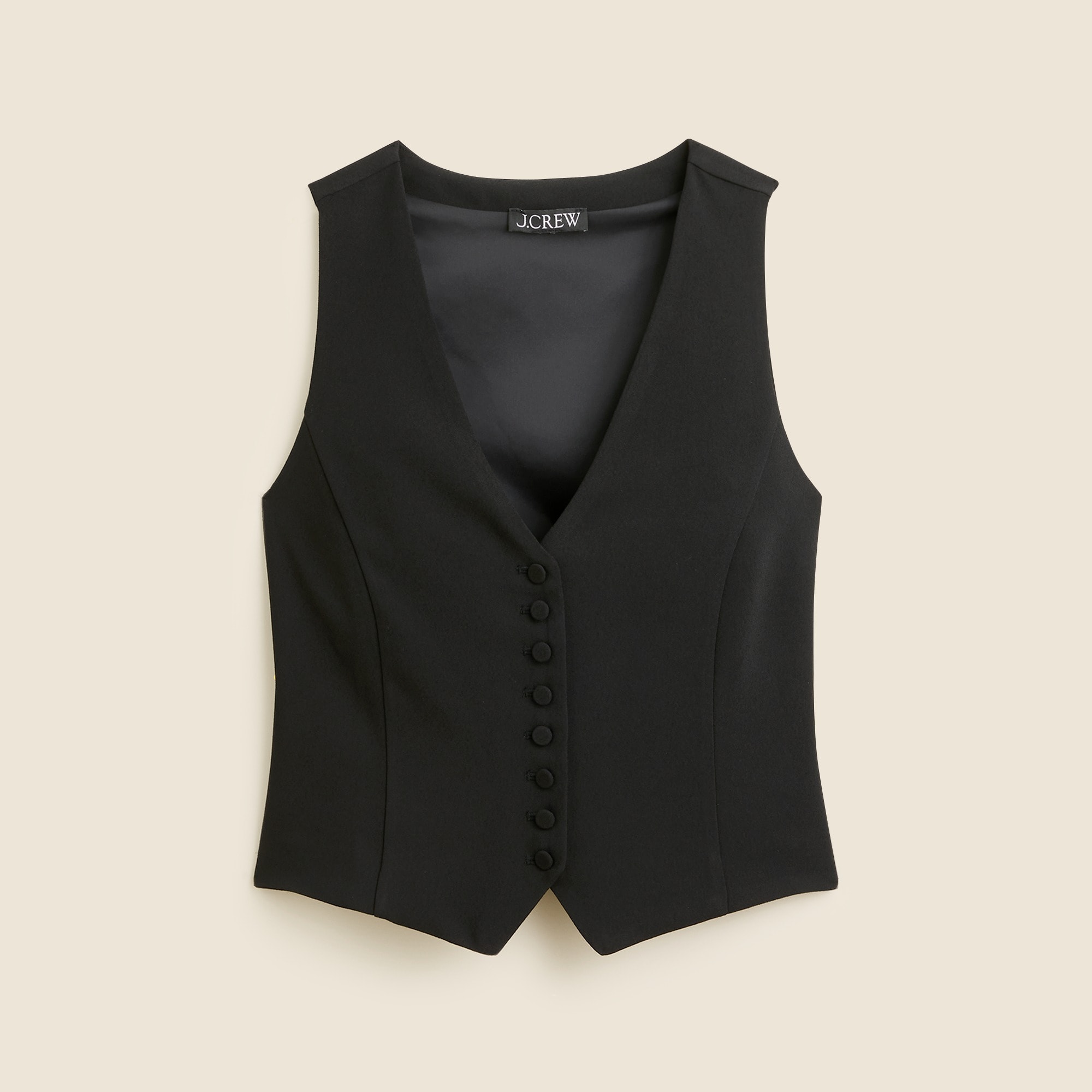  Slim-fit tuxedo vest in city crepe