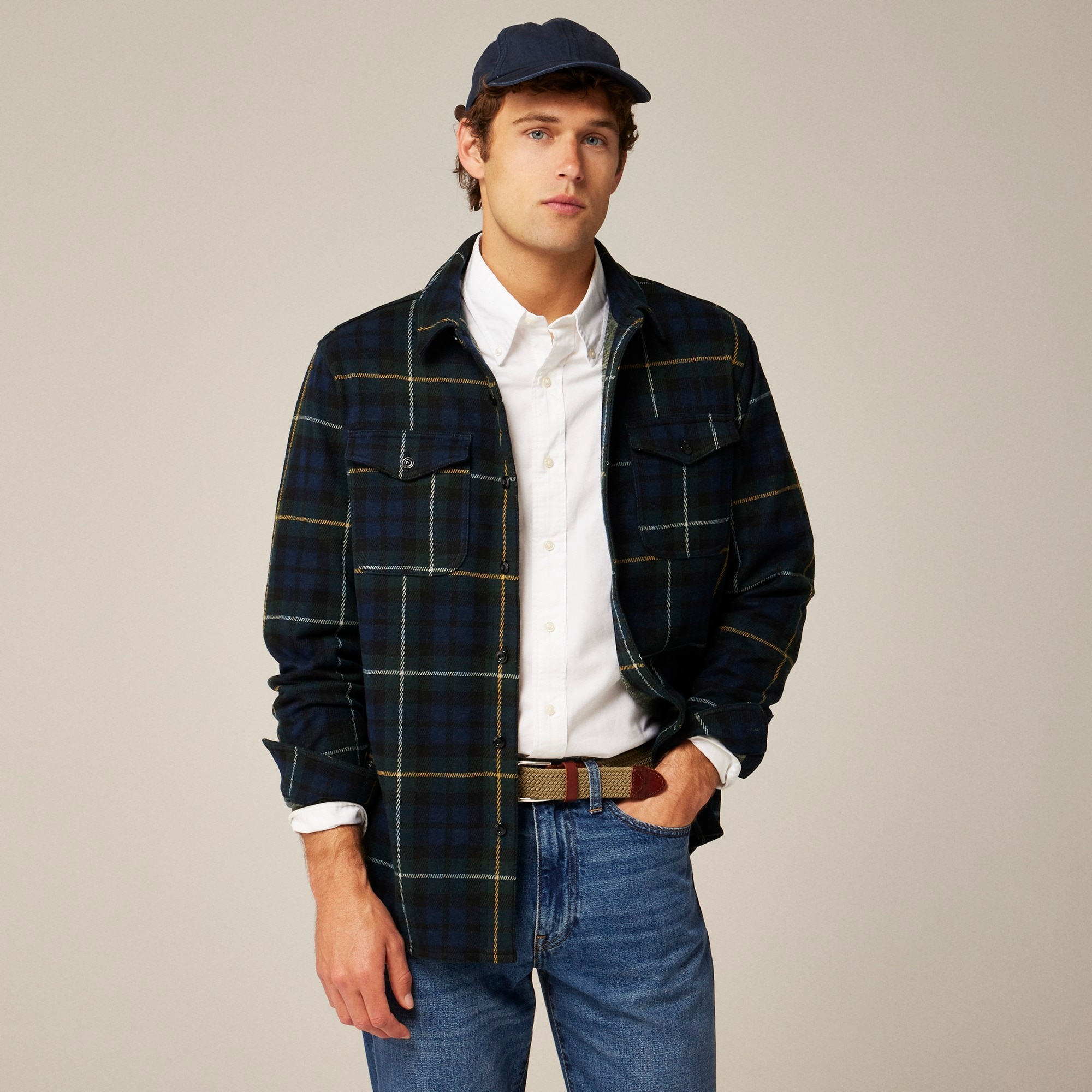 mens Seaboard soft-knit shirt in plaid