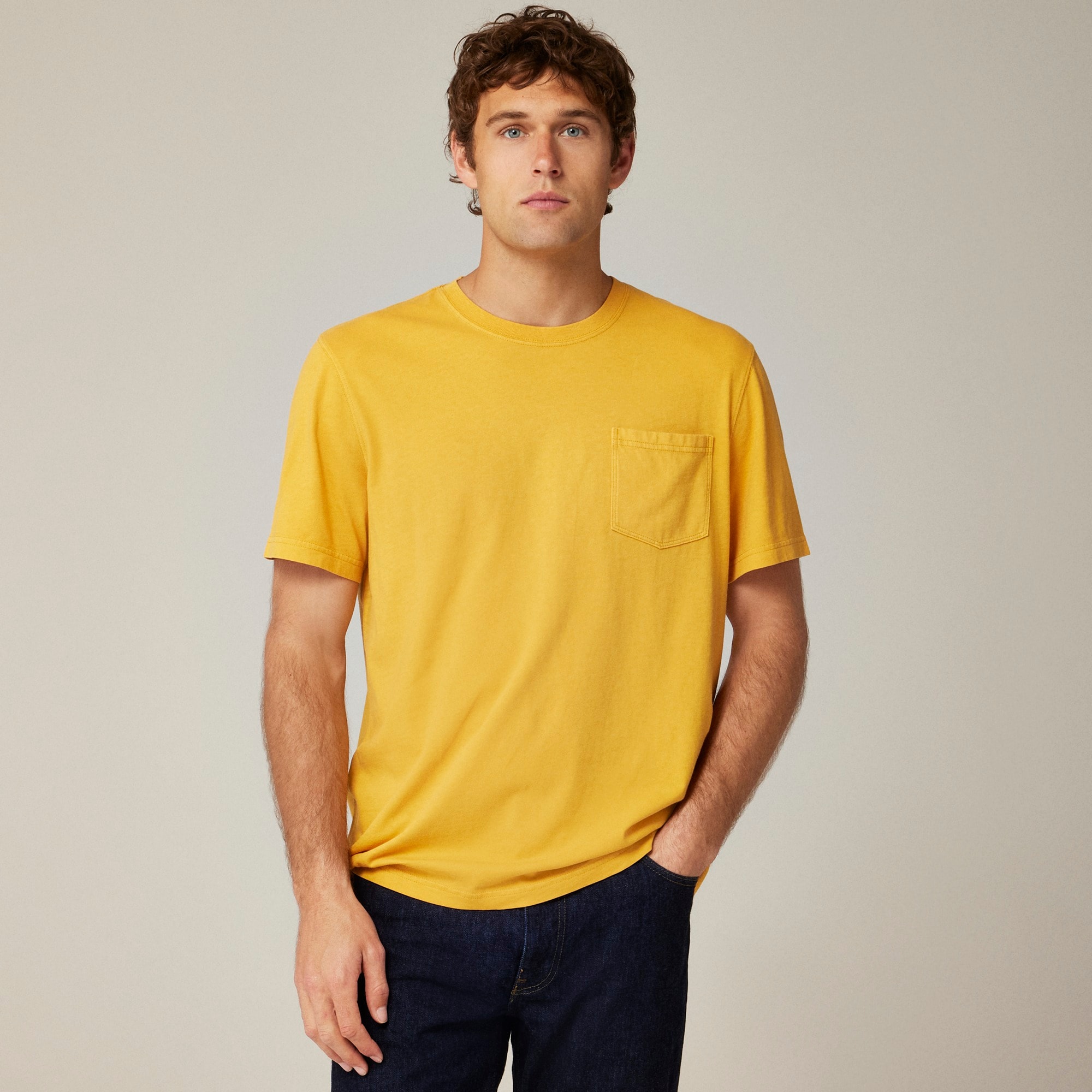 mens Vintage-wash cotton pocket T-shirt