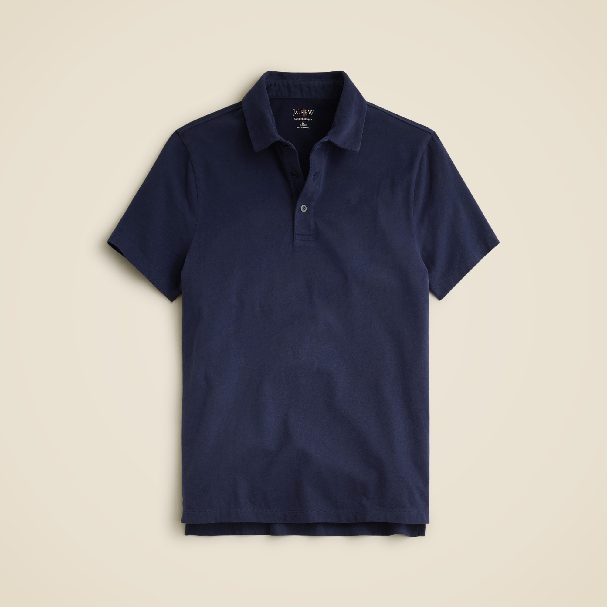 mens Sueded cotton polo shirt