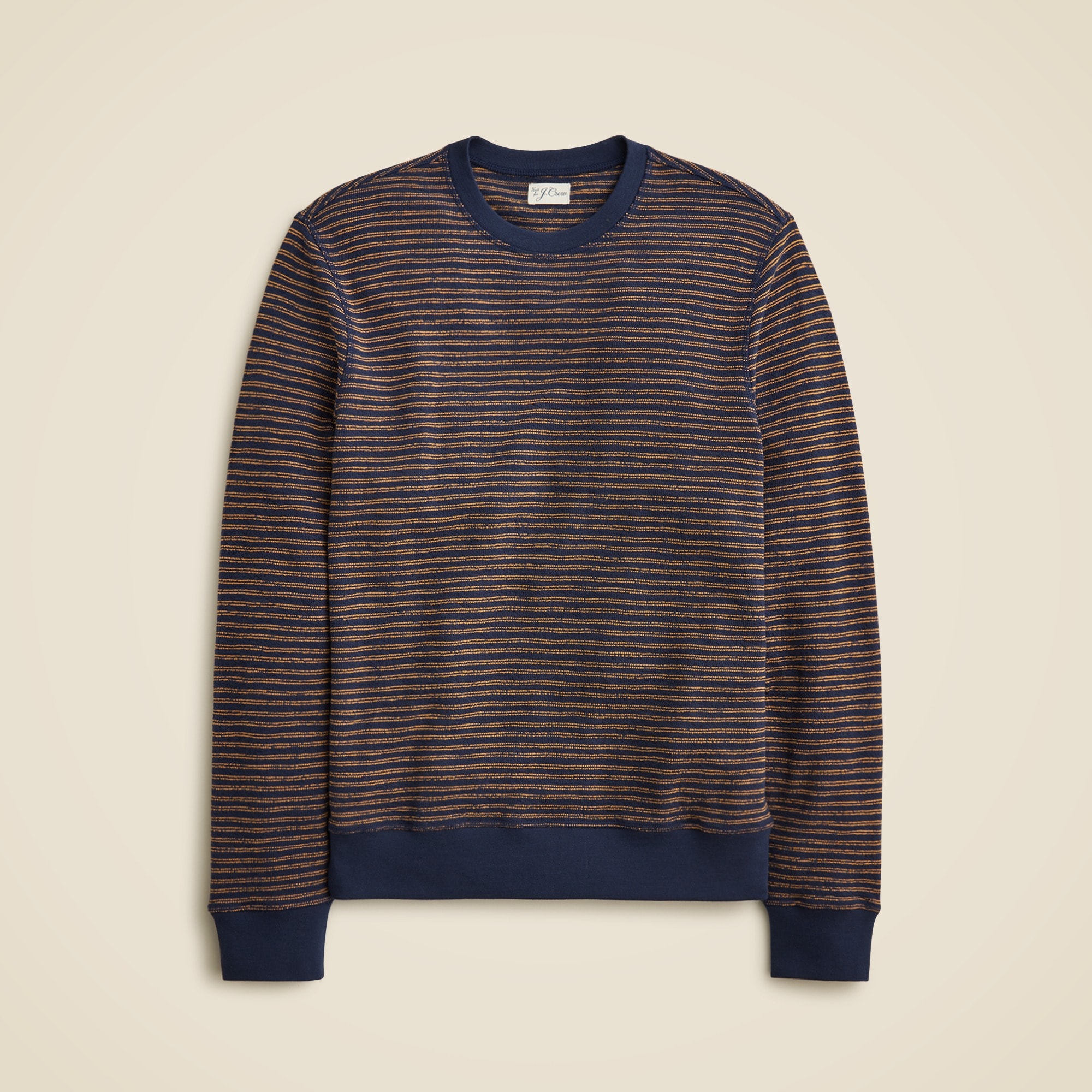 mens Long-sleeve textured sweater-tee in stripe