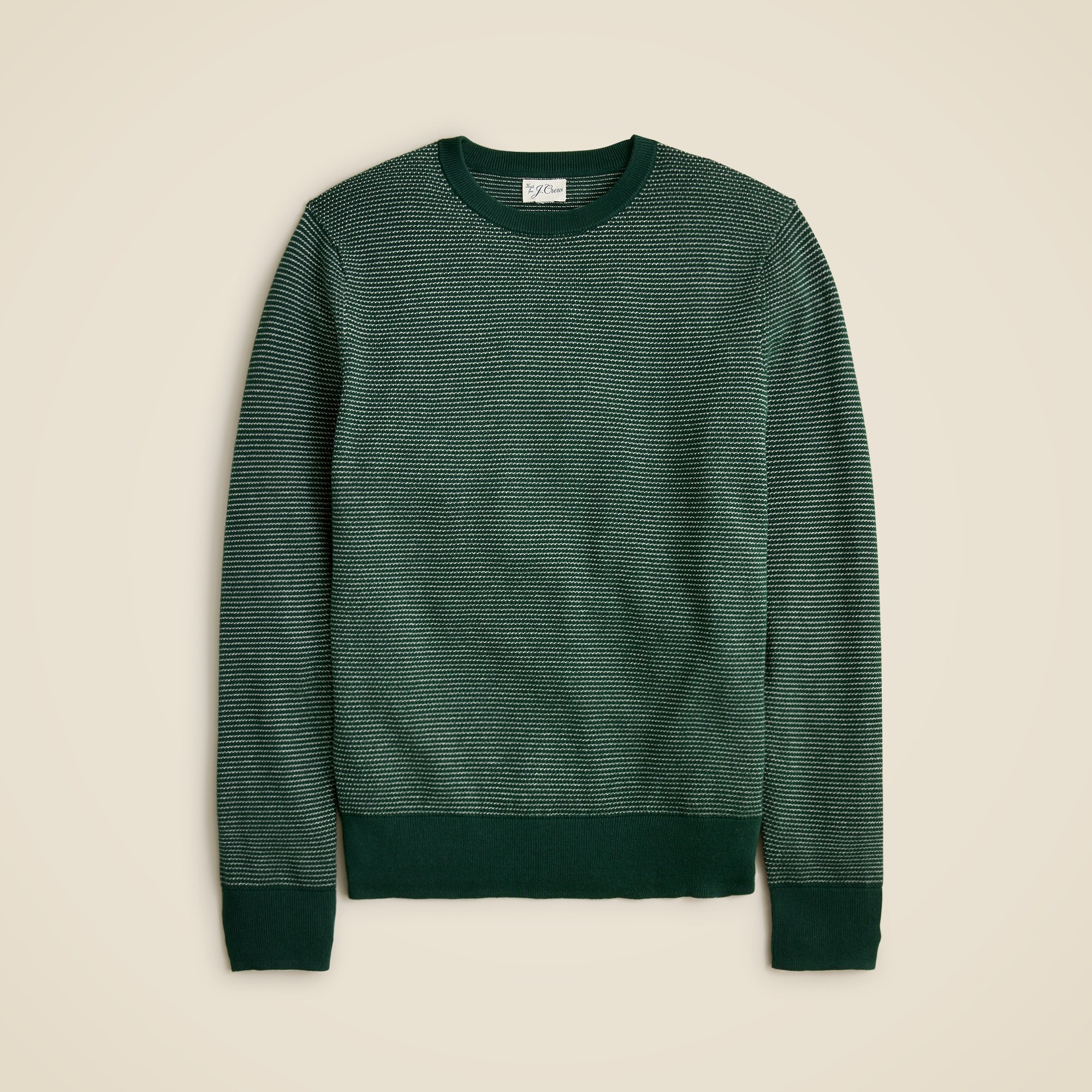 mens Cotton piqu&eacute;-stitch crewneck sweater