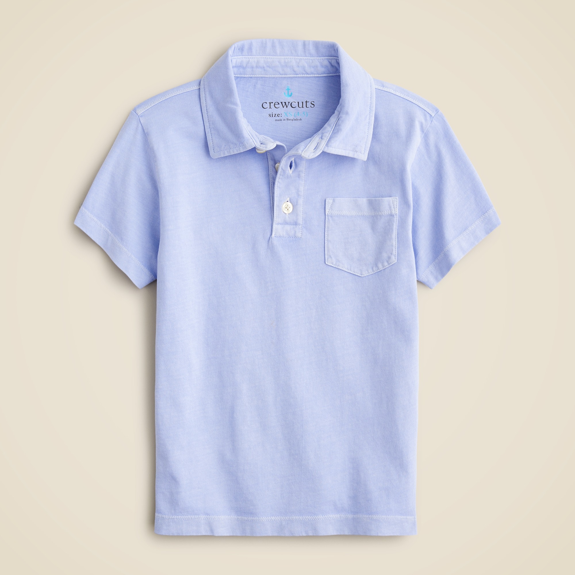 boys Kids' new short-sleeve garment-dyed polo shirt