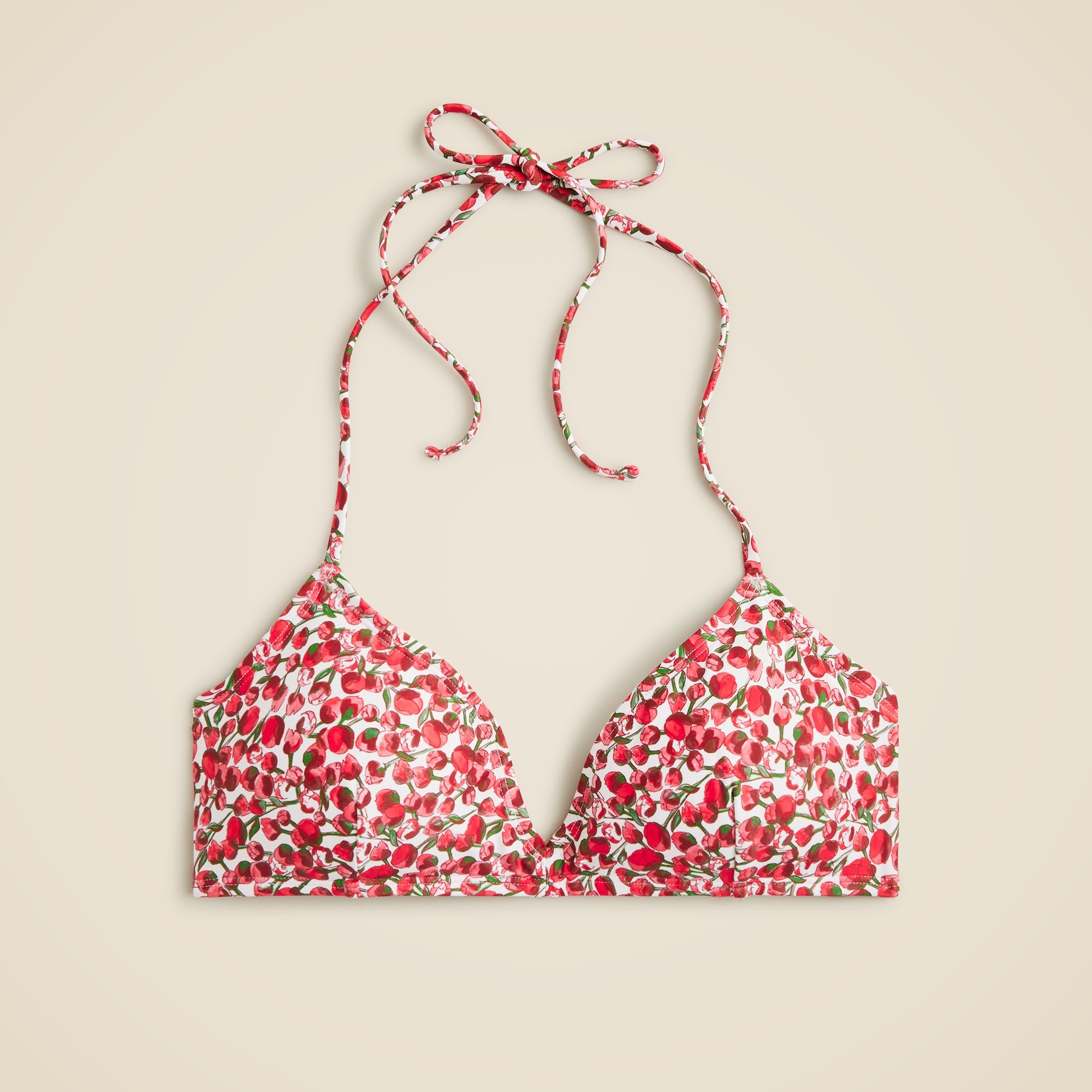  French halter-neck bikini top in Liberty&reg; Eliza's Red fabric