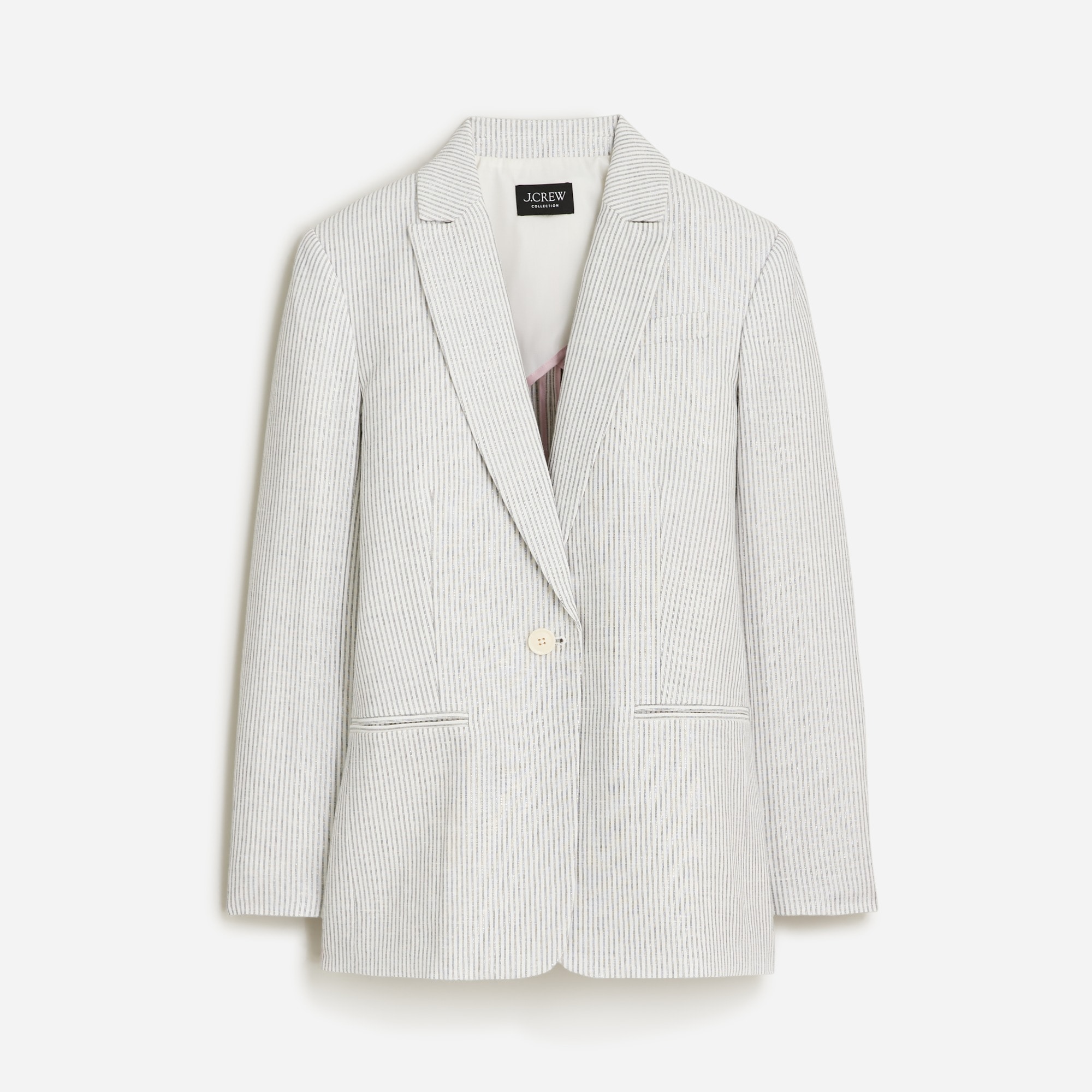  Collection tuxedo blazer in Italian linen blend with Lurex&reg; metallic threads