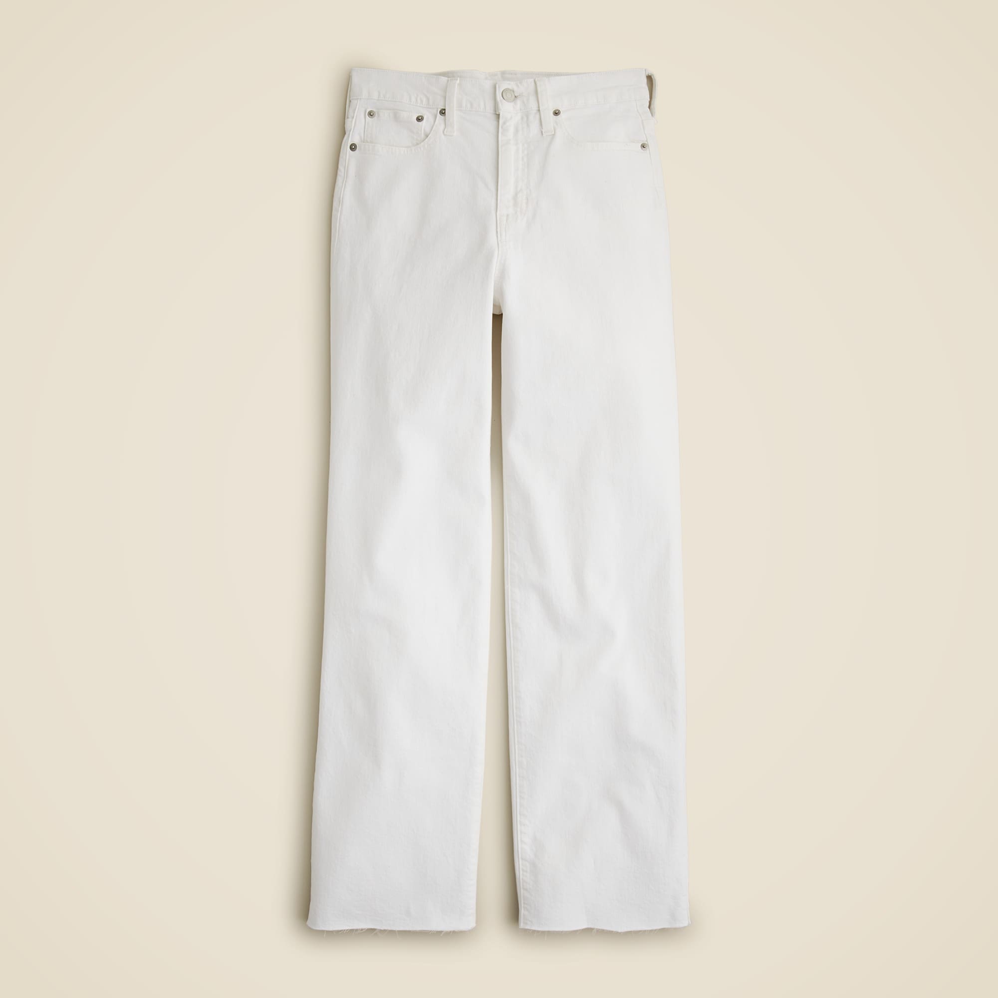  Petite full-length slim wide-leg jean in white