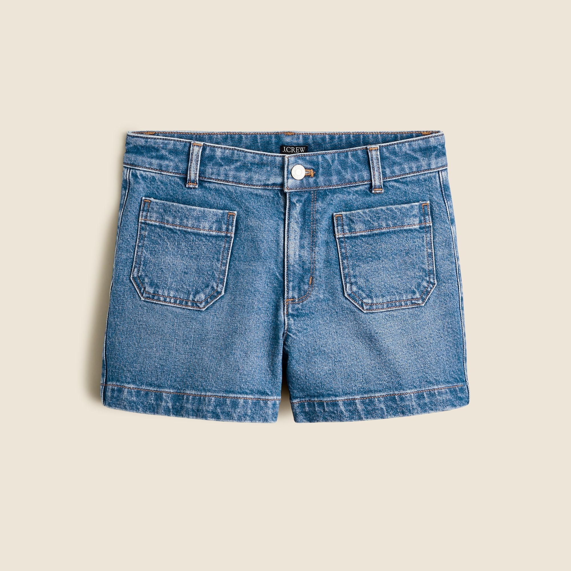  Patch-pocket denim short in Hillside wash