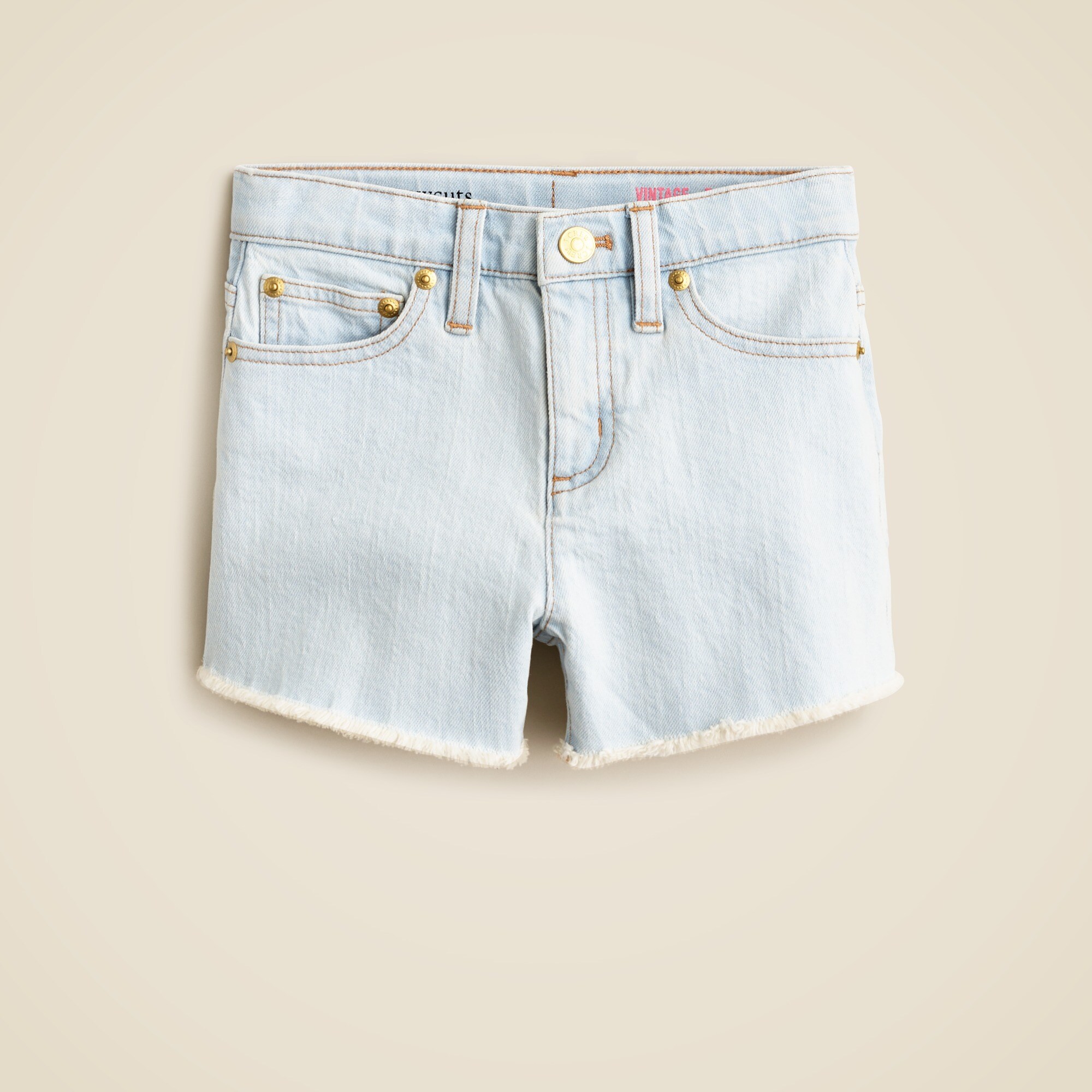 girls Girls' distressed denim short in light wash