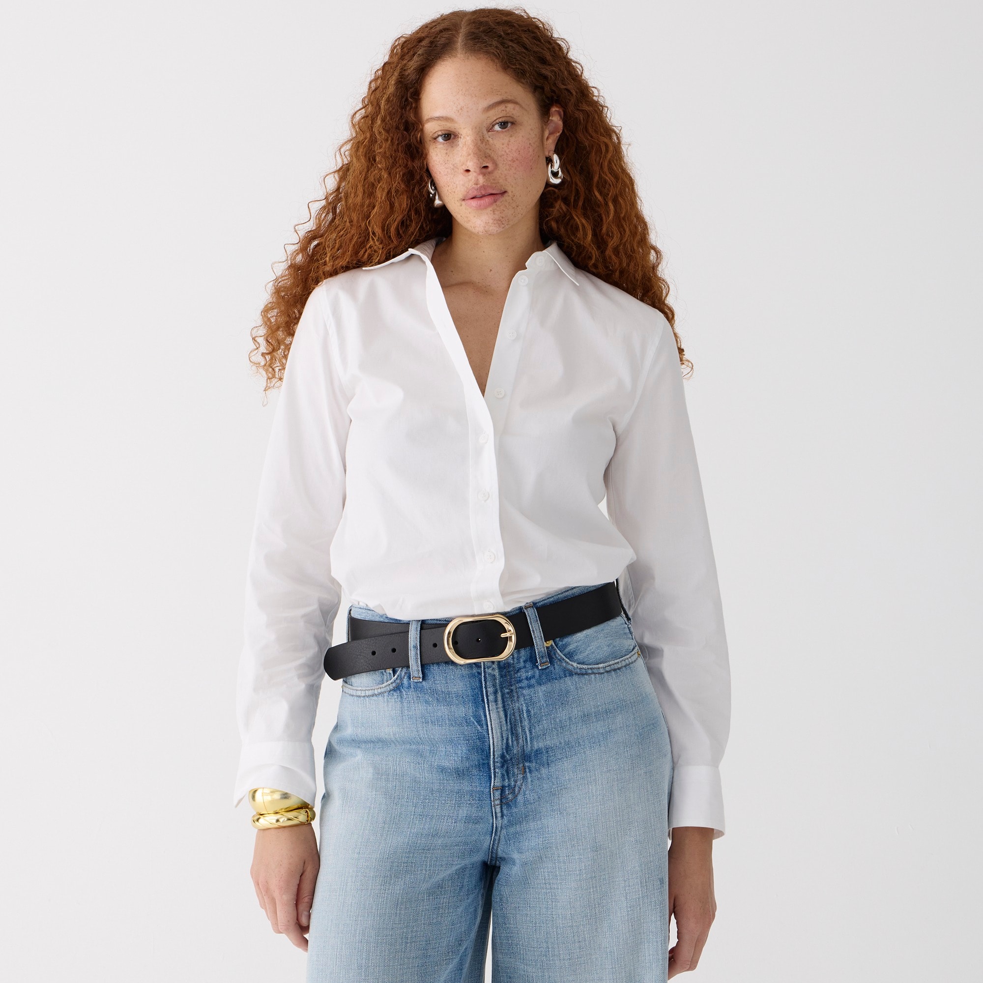 womens Wren slim shirt in stretch cotton poplin