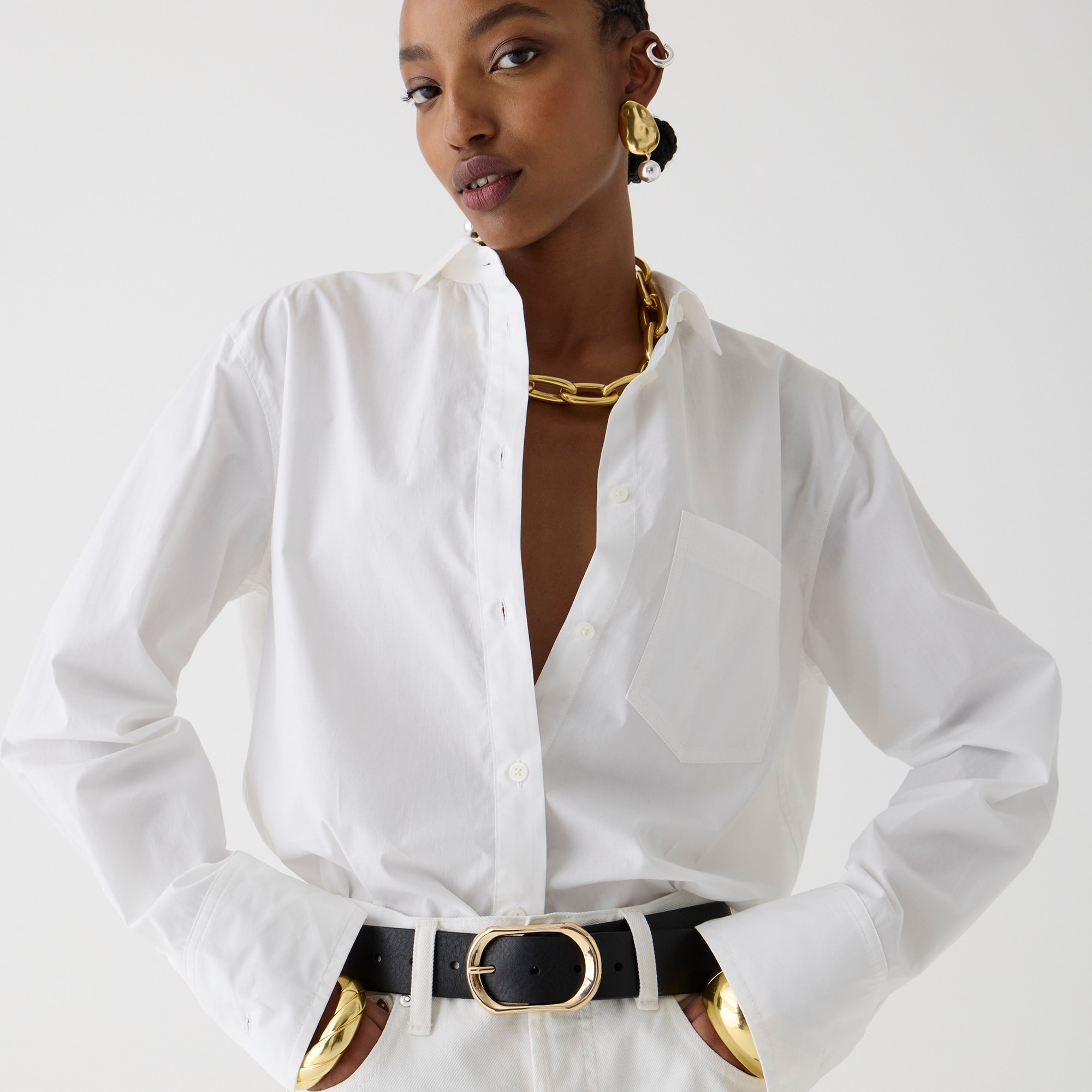 womens Gar&ccedil;on classic shirt in cotton poplin