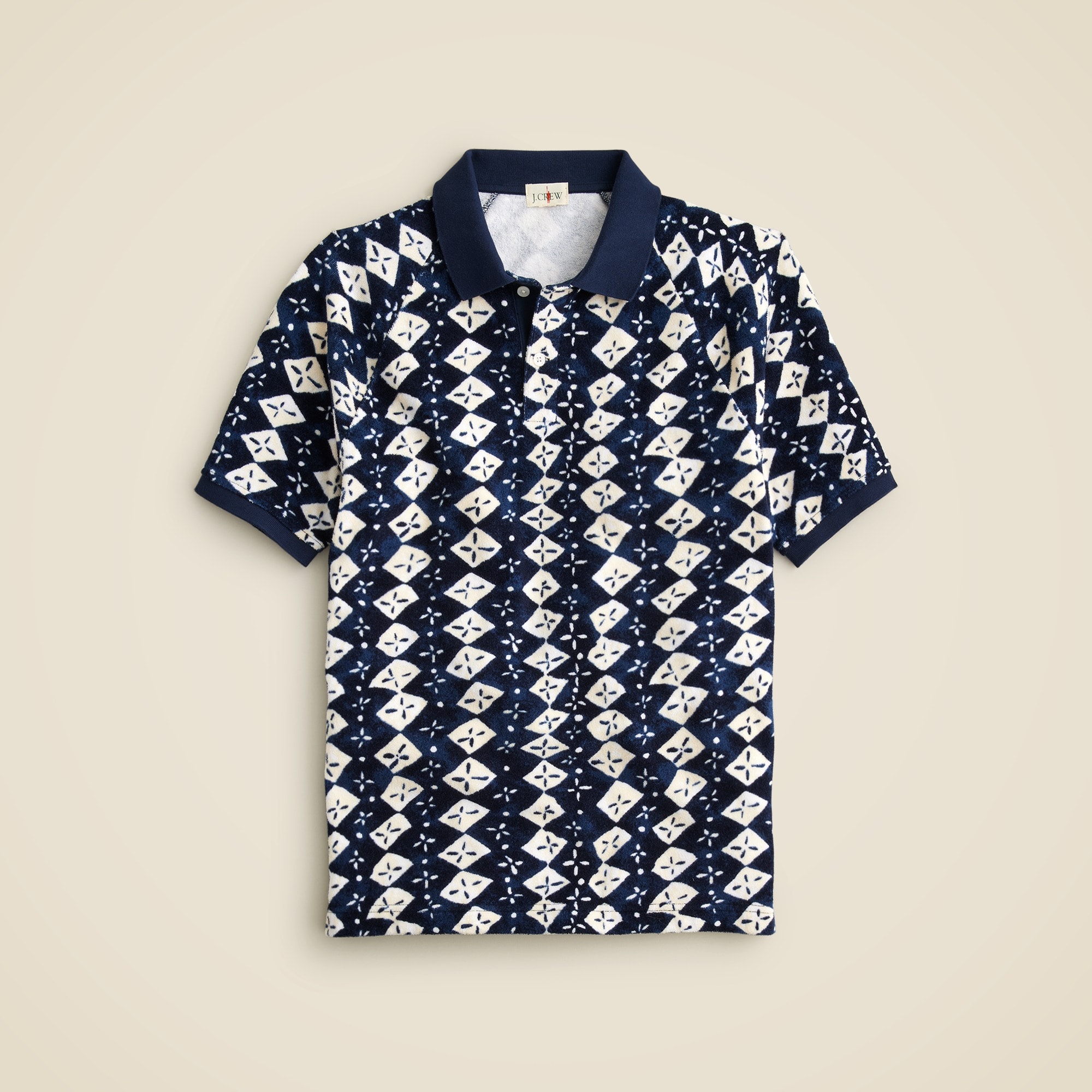  Terry cloth polo shirt in print