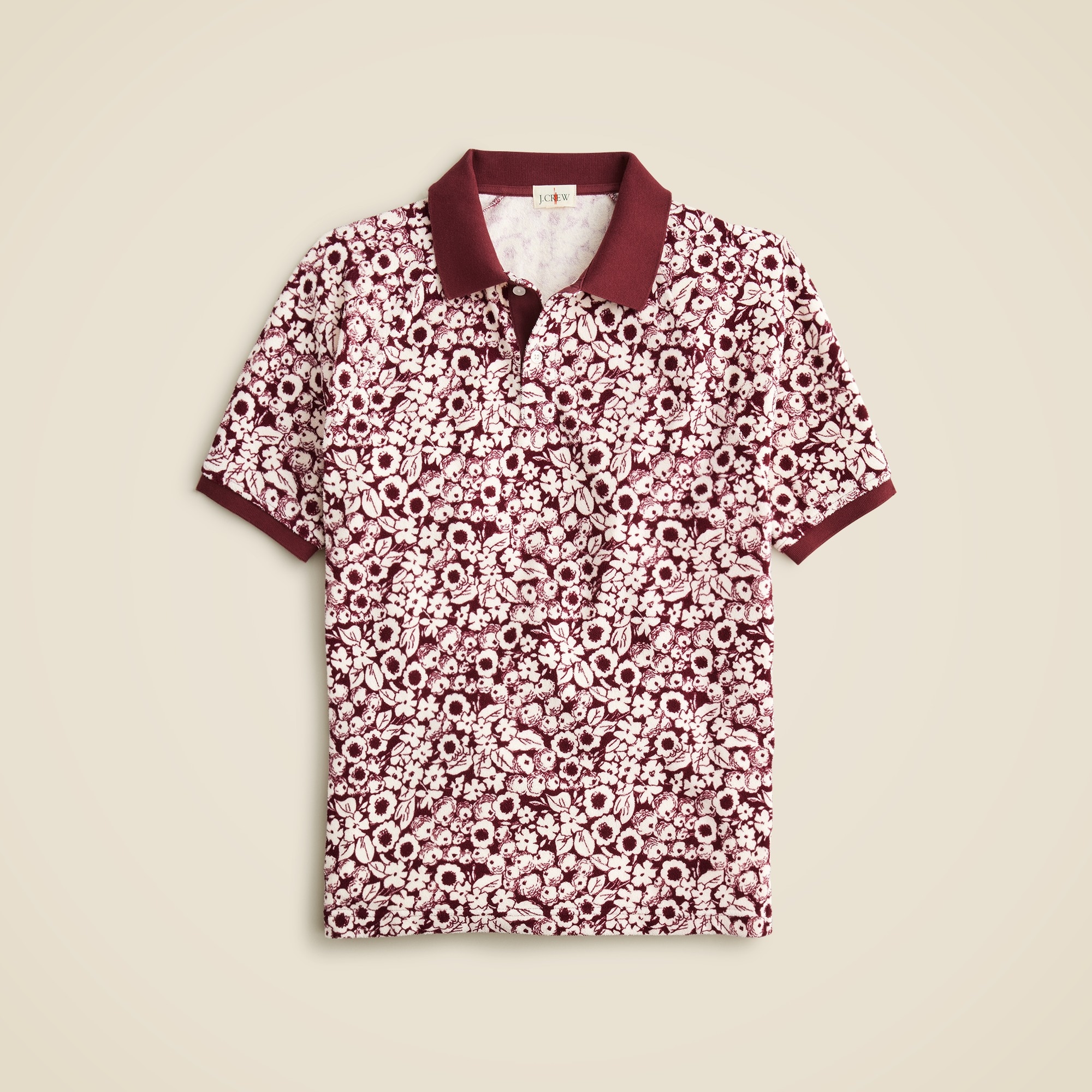  Terry cloth polo shirt in print