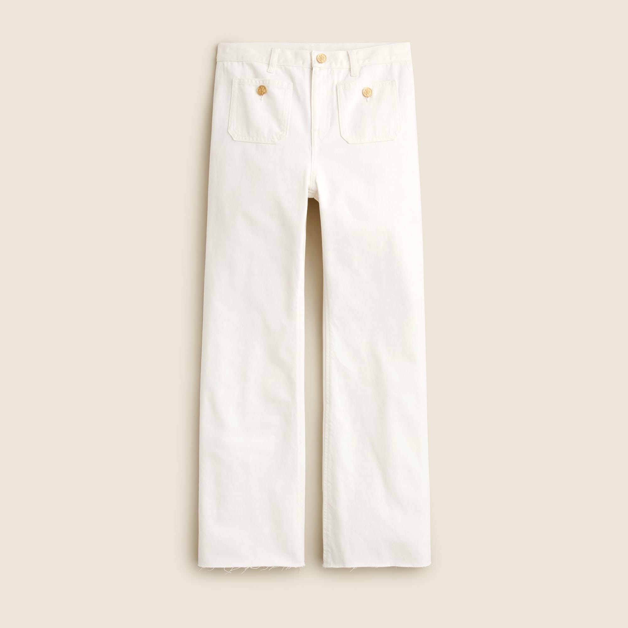  Sailor mid-rise relaxed demi-boot jean in white