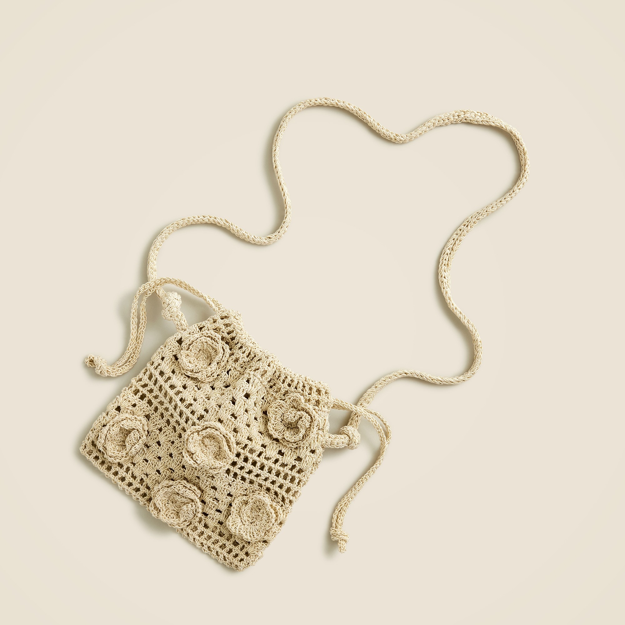  Girls' metallic crochet crossbody purse