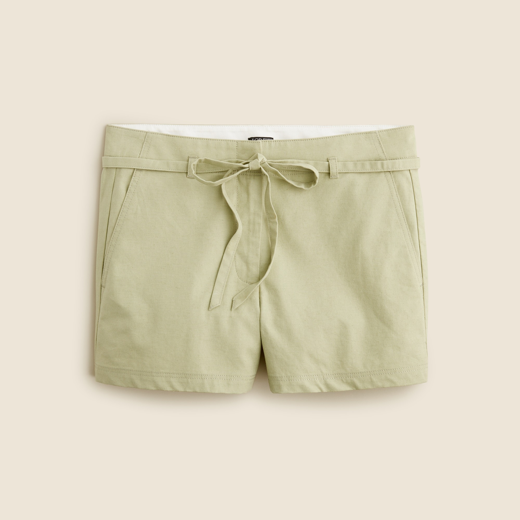  Belted 3&quot; short in cotton blend