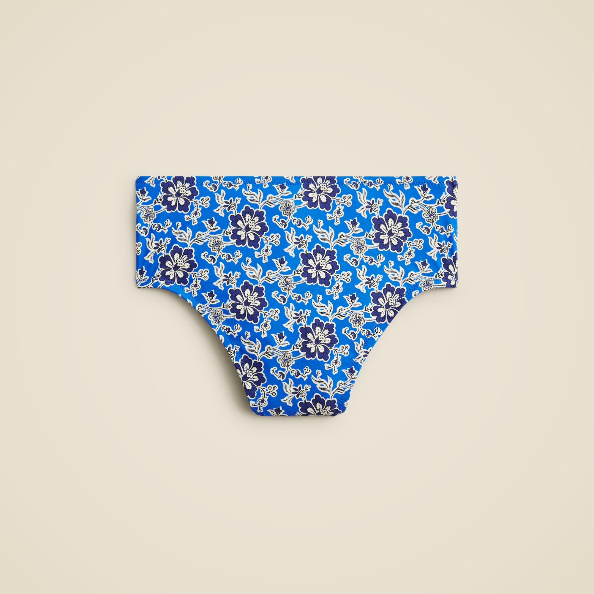  High-rise bikini bottom in cobalt floral