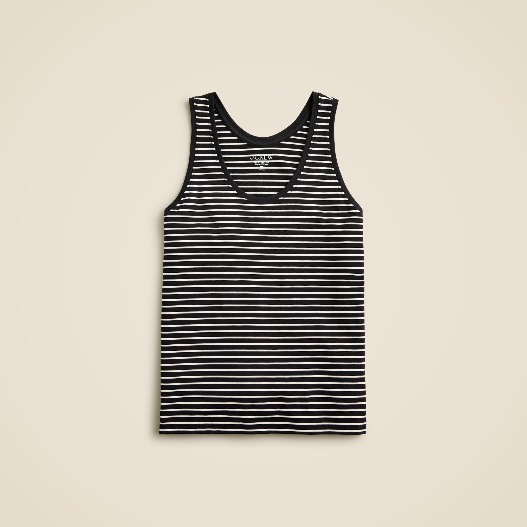  Pima cotton scoopneck tank top in stripe