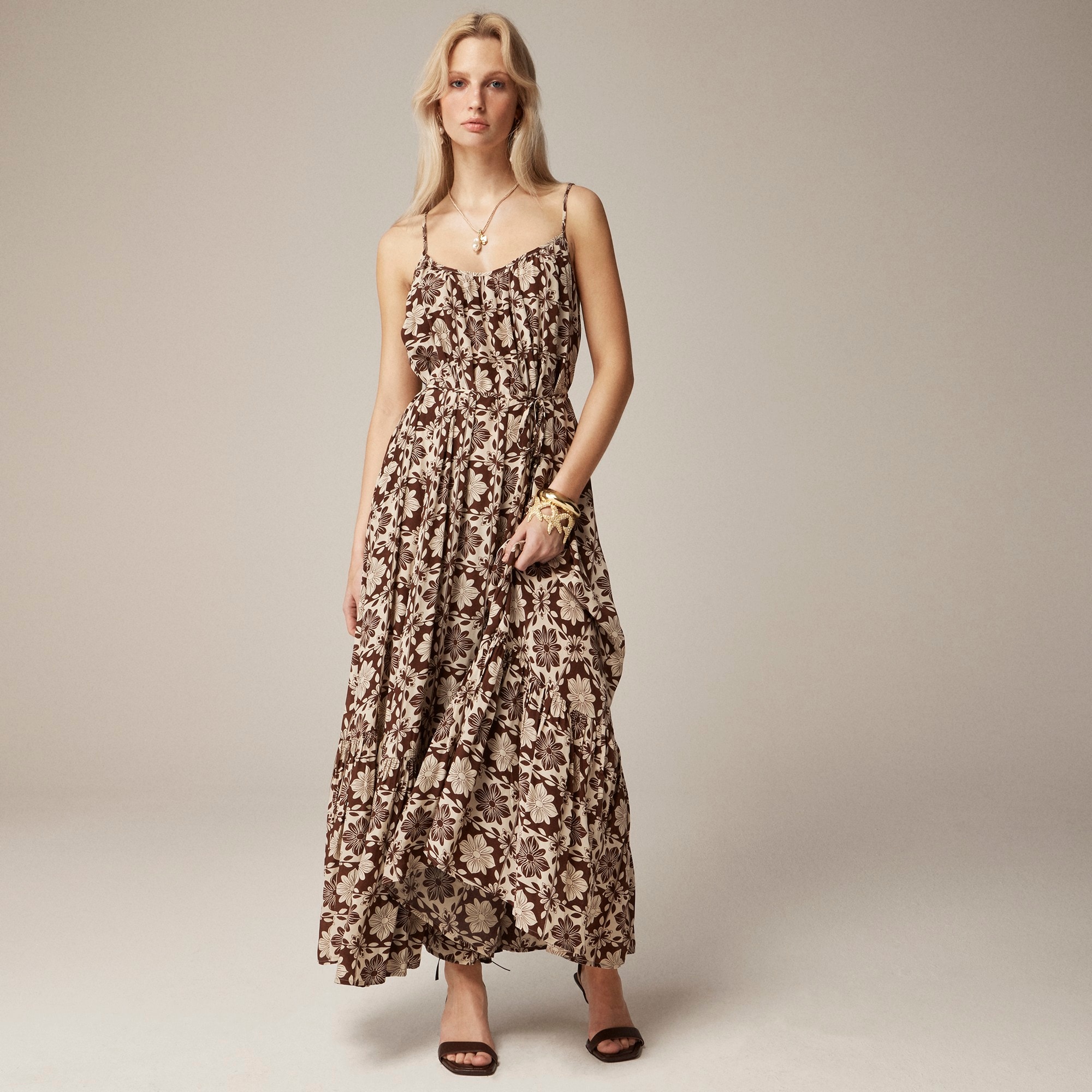 womens Caspia dress in floral crepe de chine