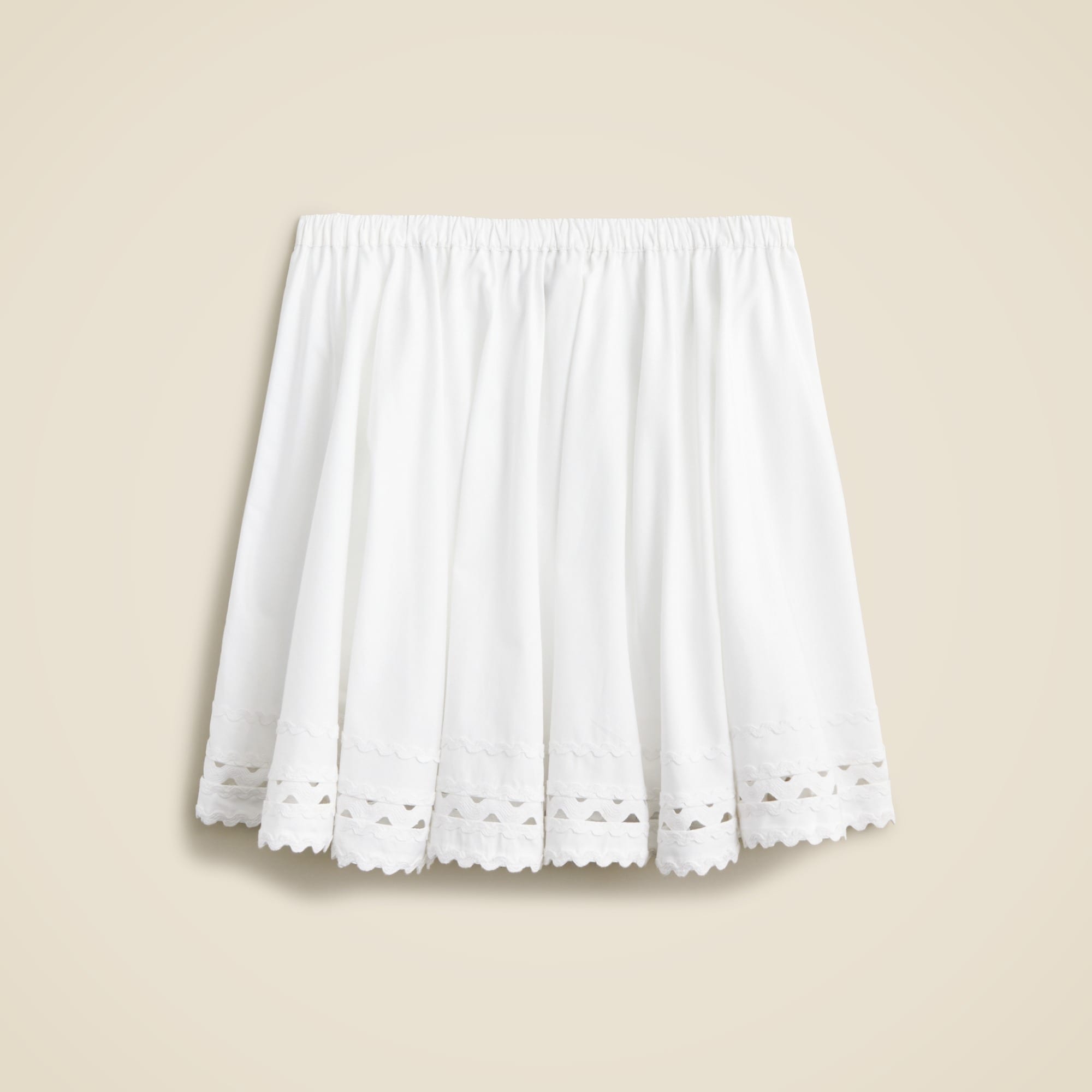  Mini skirt with rickrack trim in cotton poplin