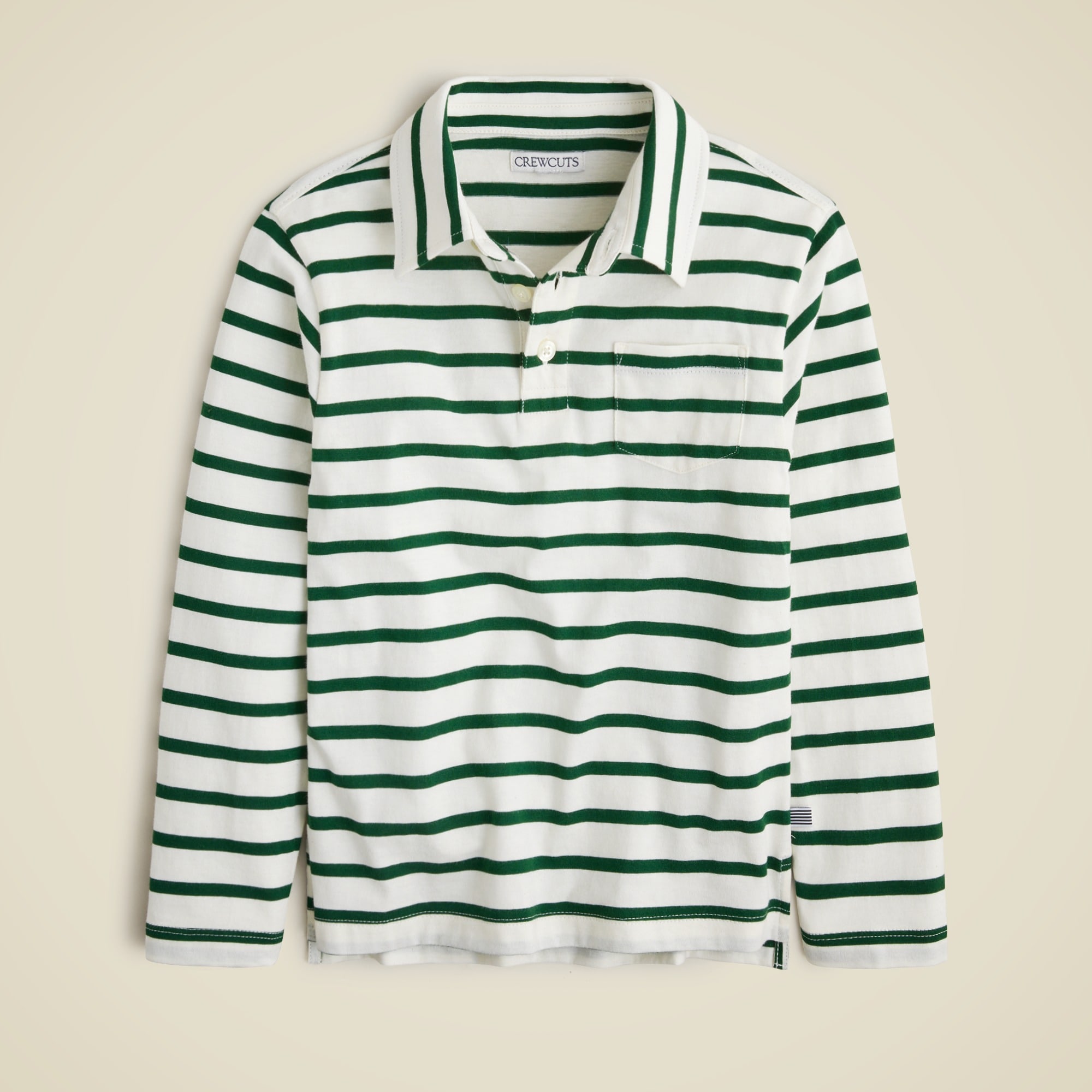 boys Kids' long-sleeve polo shirt in striped broken-in-jersey