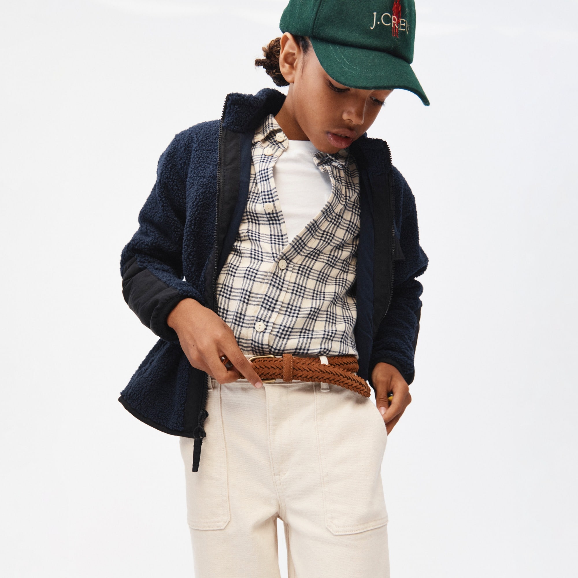 boys Kids' long-sleeve button-down in lightweight flannel