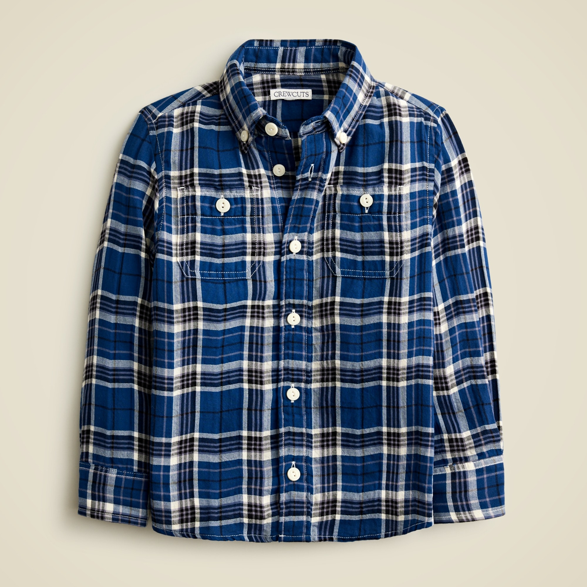 boys Kids' long-sleeve button-down in lightweight flannel